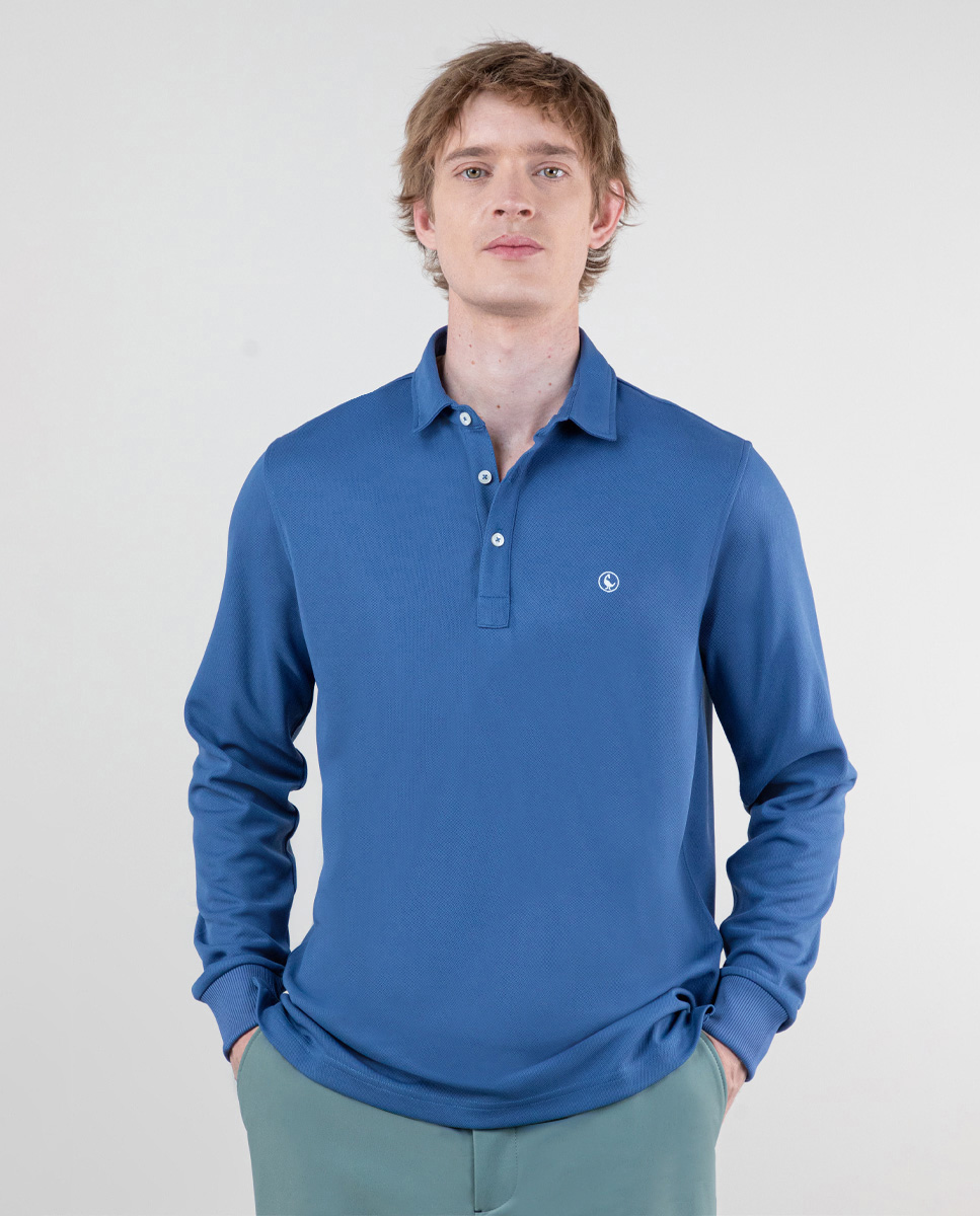 Polo Sepiia Manches Longues Bleu