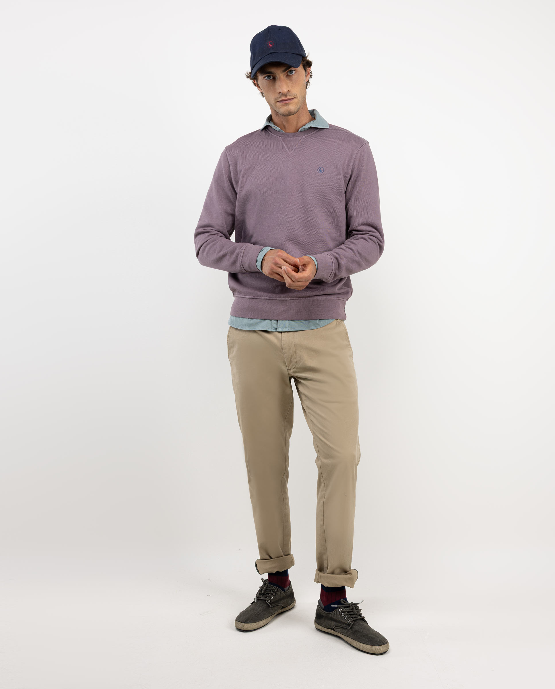 Sudadera Cuello Caja Berenjena