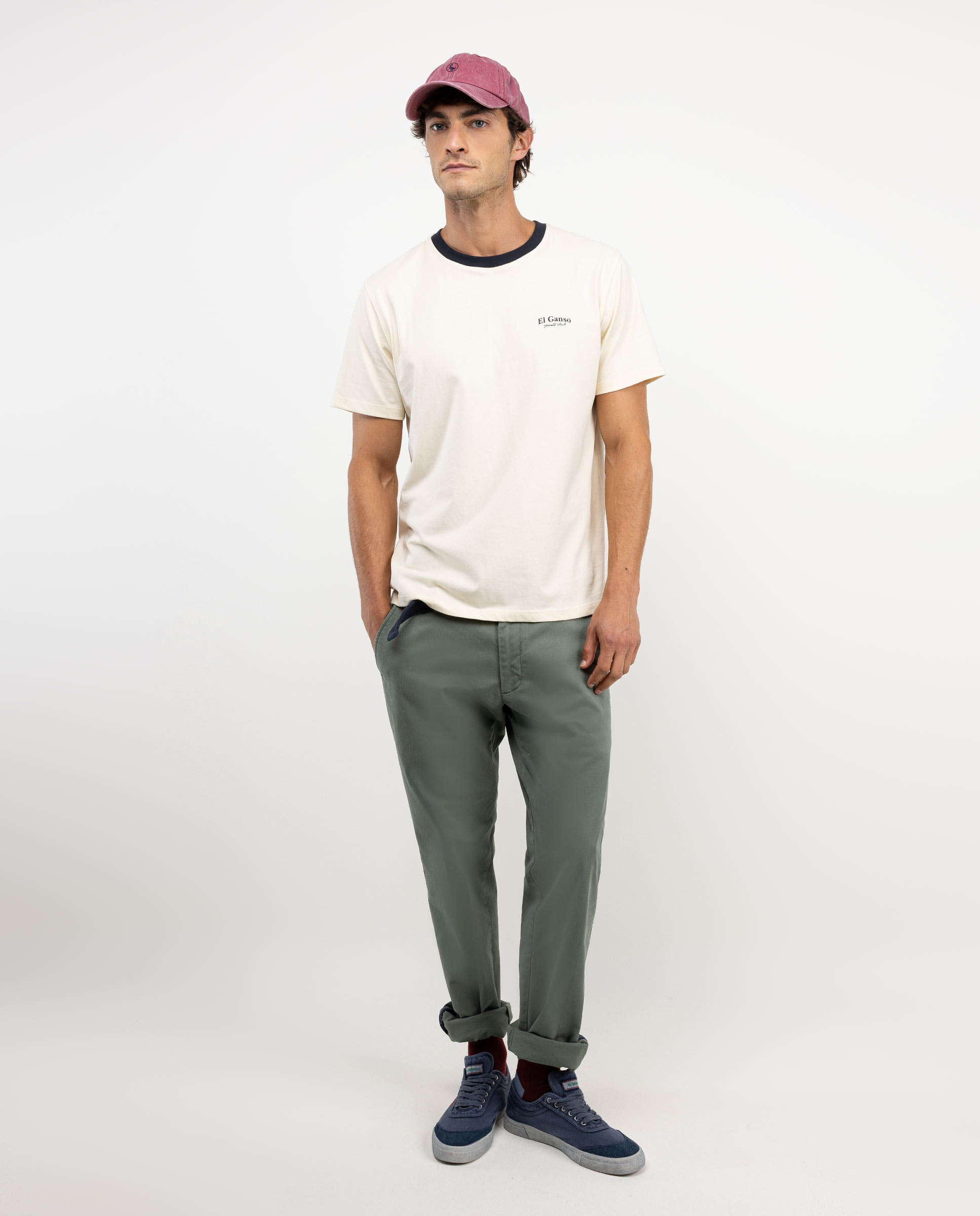 Camiseta Gansos Crudo Print Marino