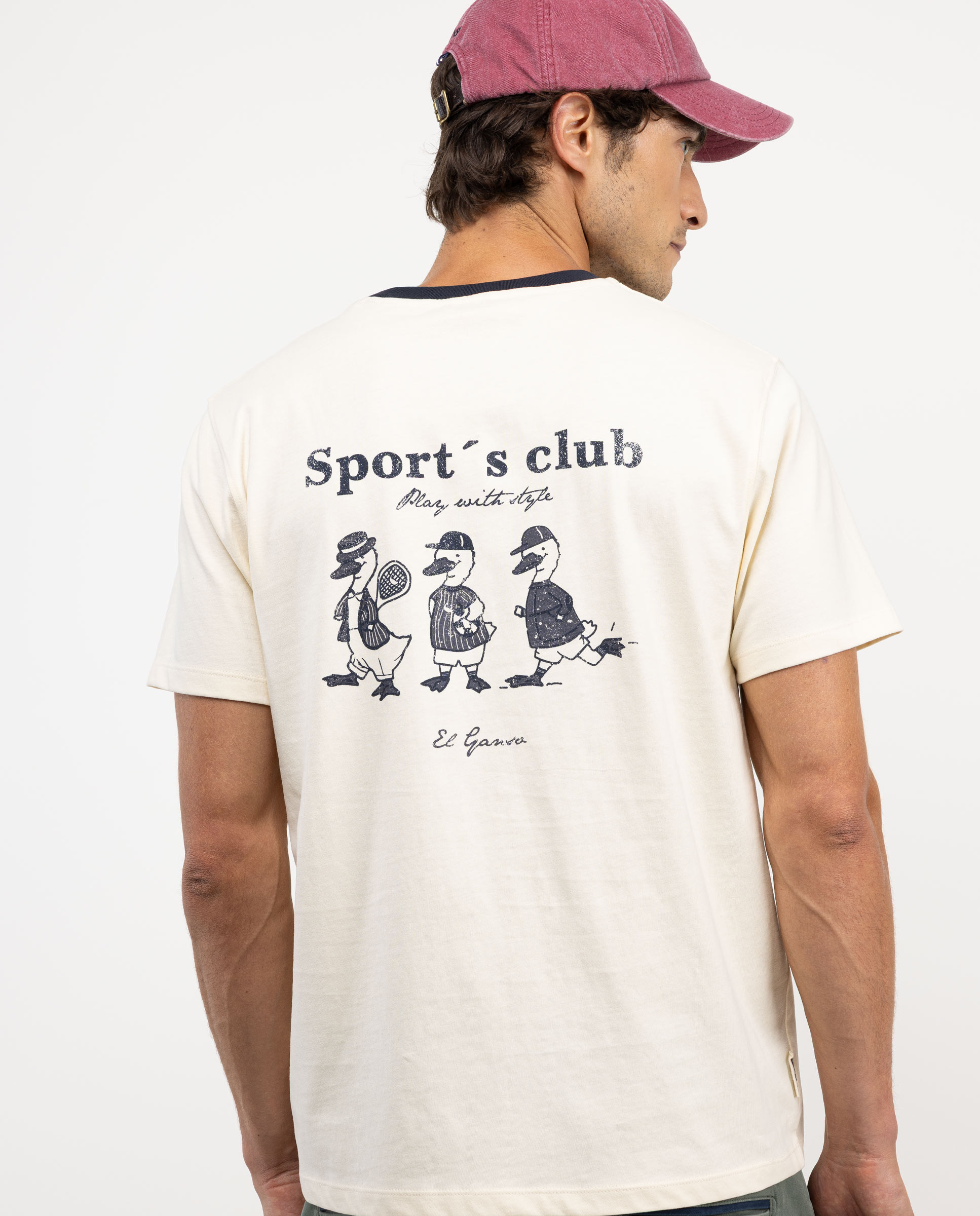 Camiseta Gansos Crudo Print  Marino