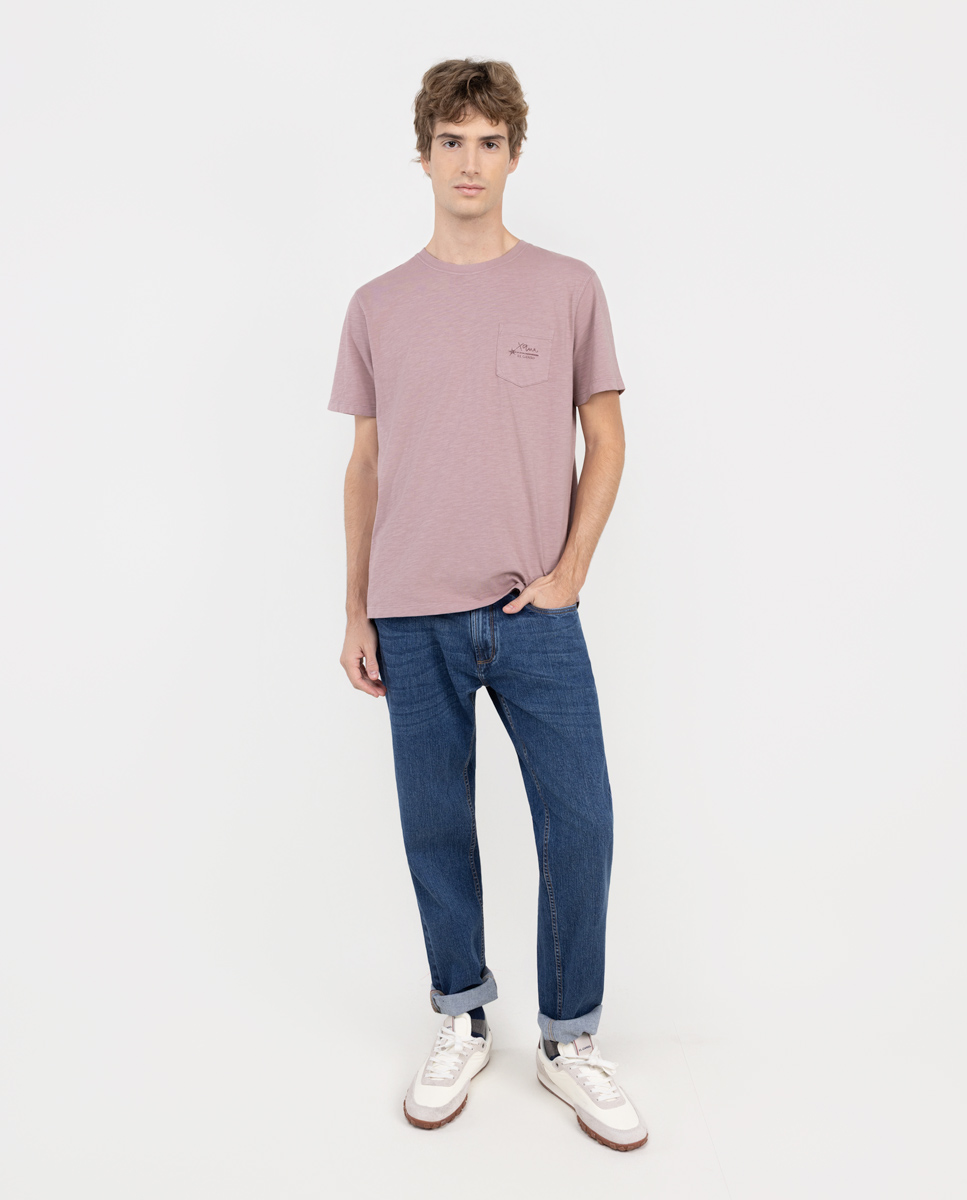 T-shirt Xana Slub teint en pièce rose