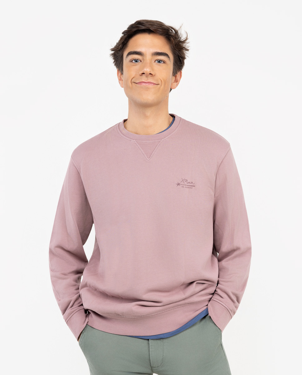 Sweat-shirt Xana teint en pièce rose