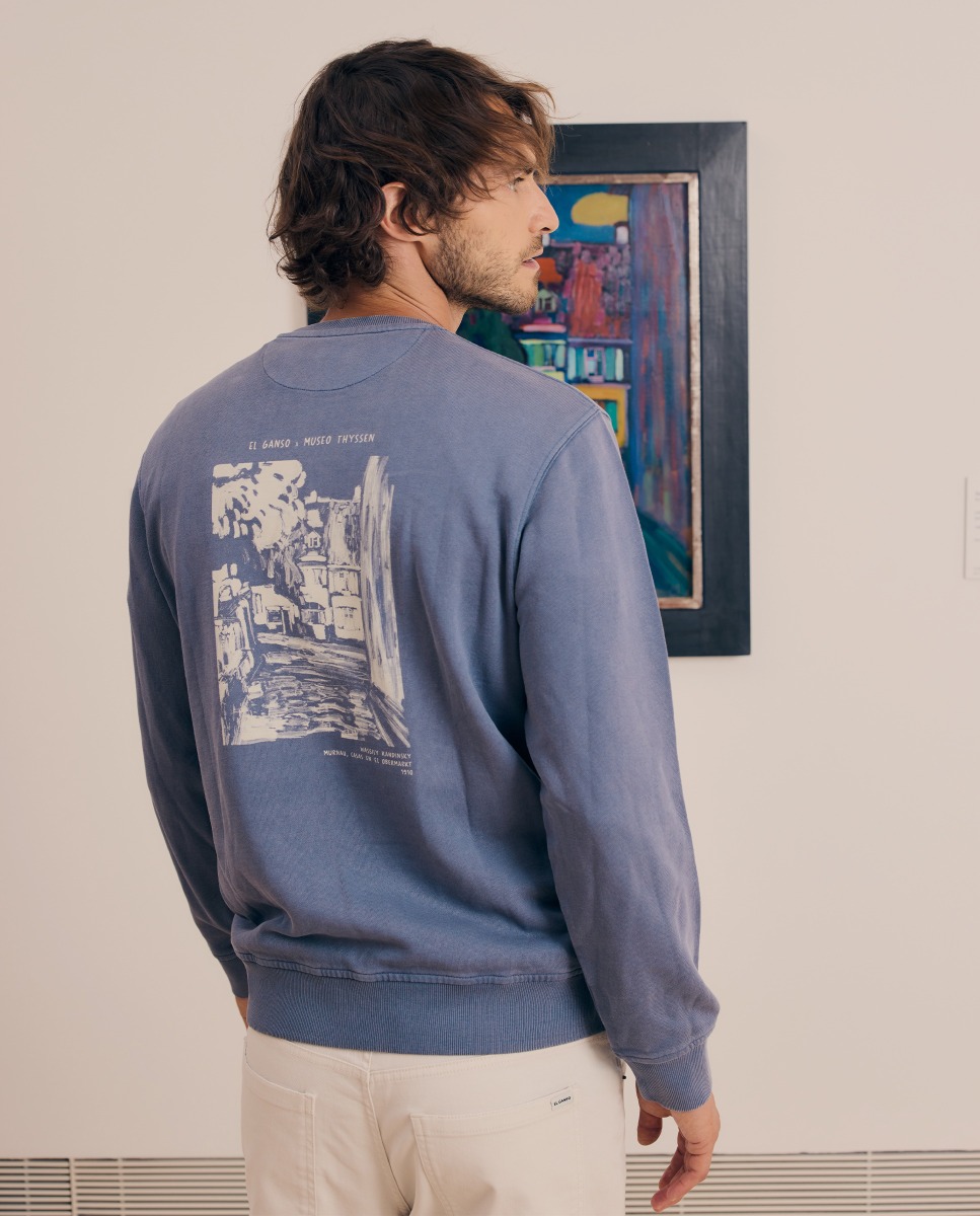 Sweat-shirt bleu marine Kandinsky