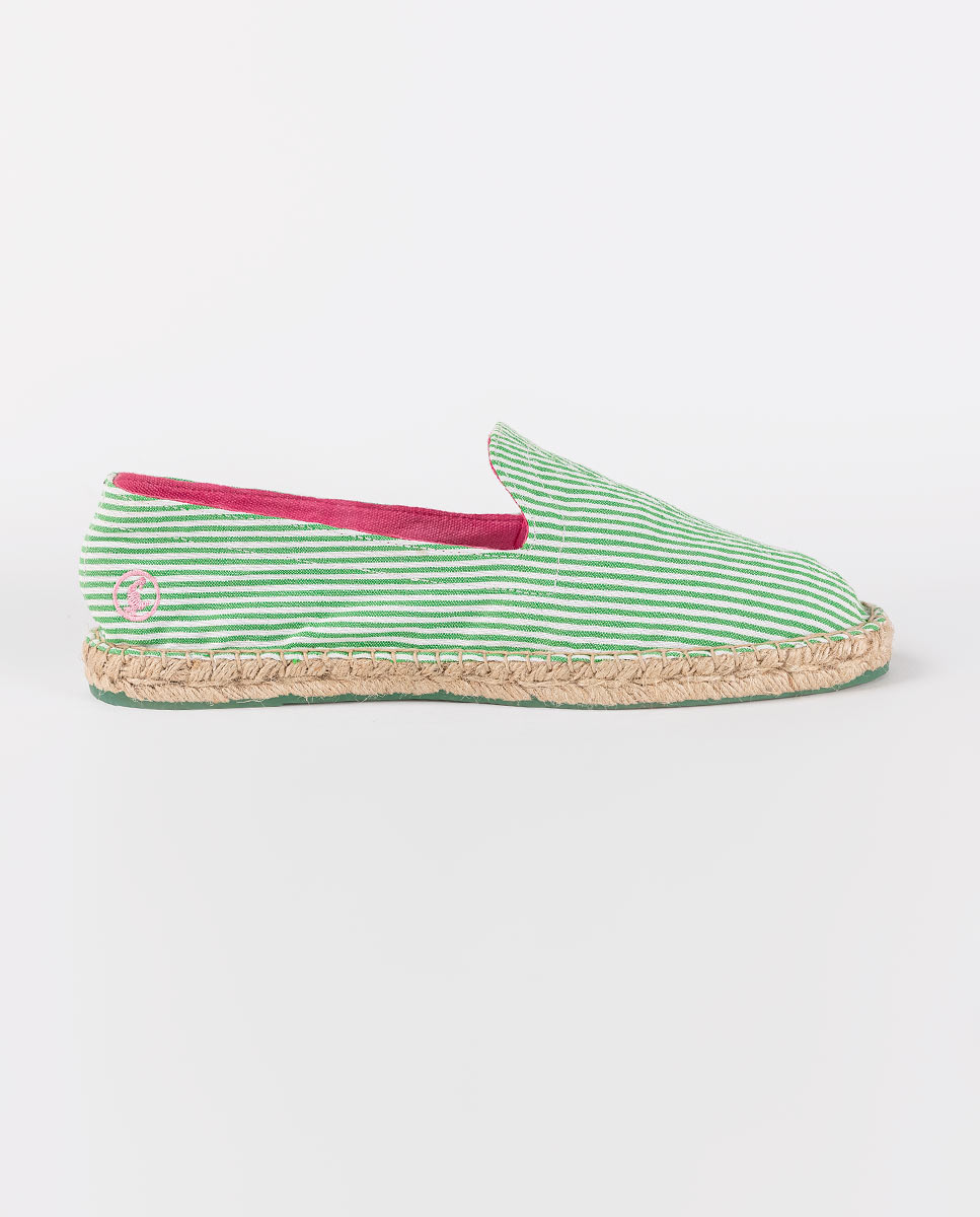Green Striped Espadrilles