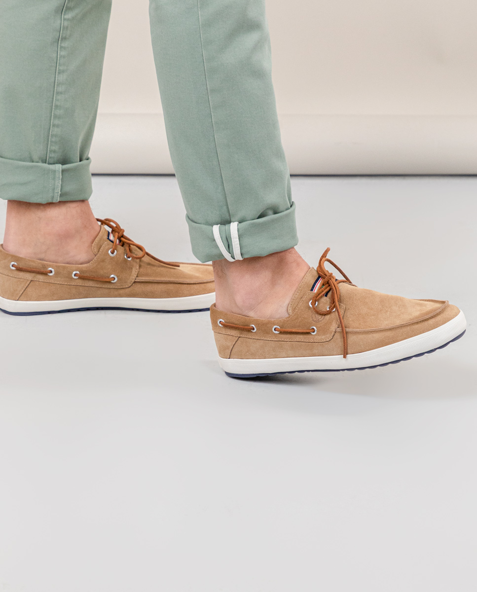 Brown Suede Boat Sneakers