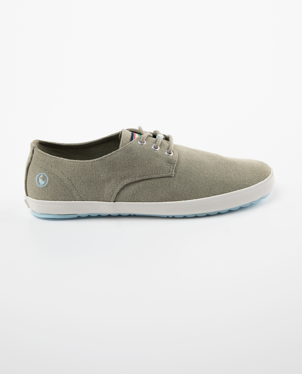 Green Canvas Derby Sneakers