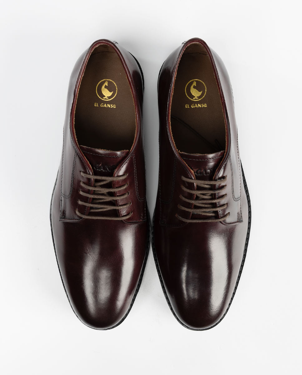 Zapato Piel Cordones Granate