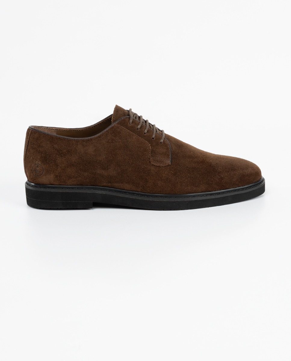 Zapato Ante Cordones Marrón