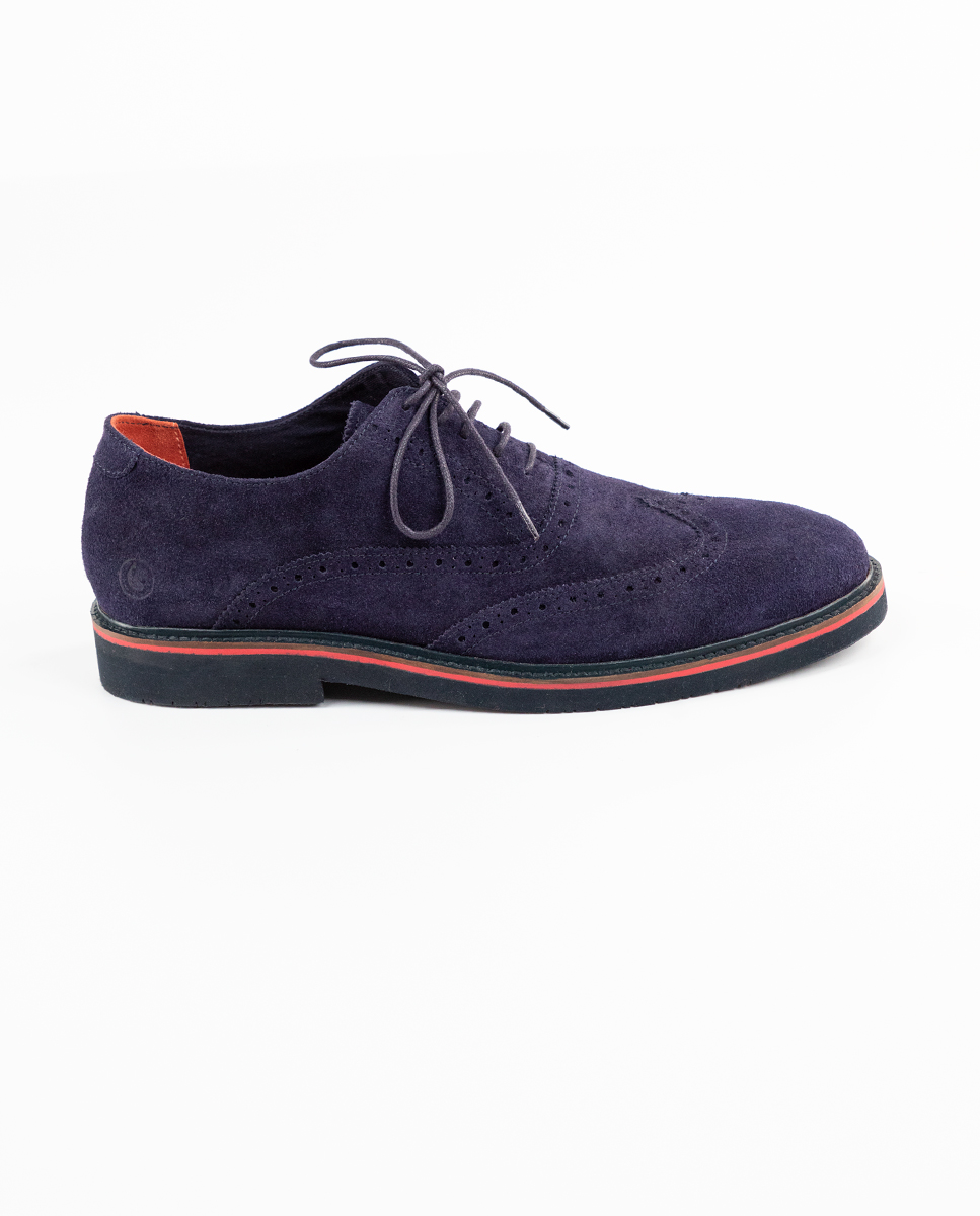 Chaussures Oxford Daim Bleu Marine