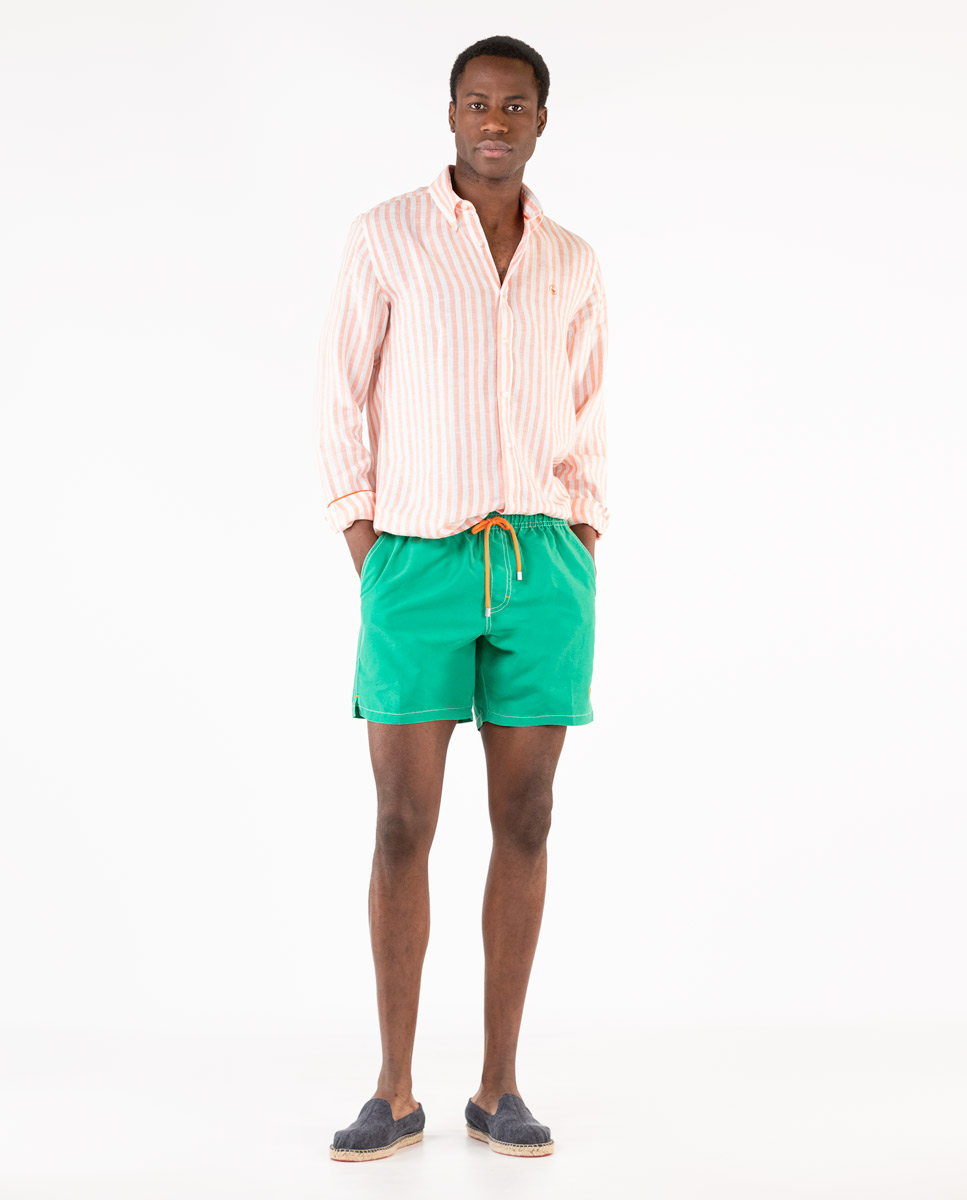 Plain Green Washed Swimsuit