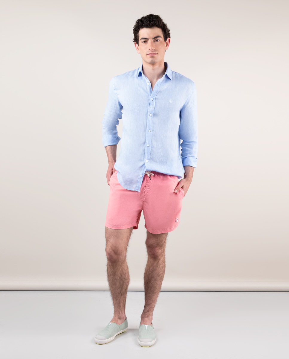 Garment Dyed Plain Red Swimsuit