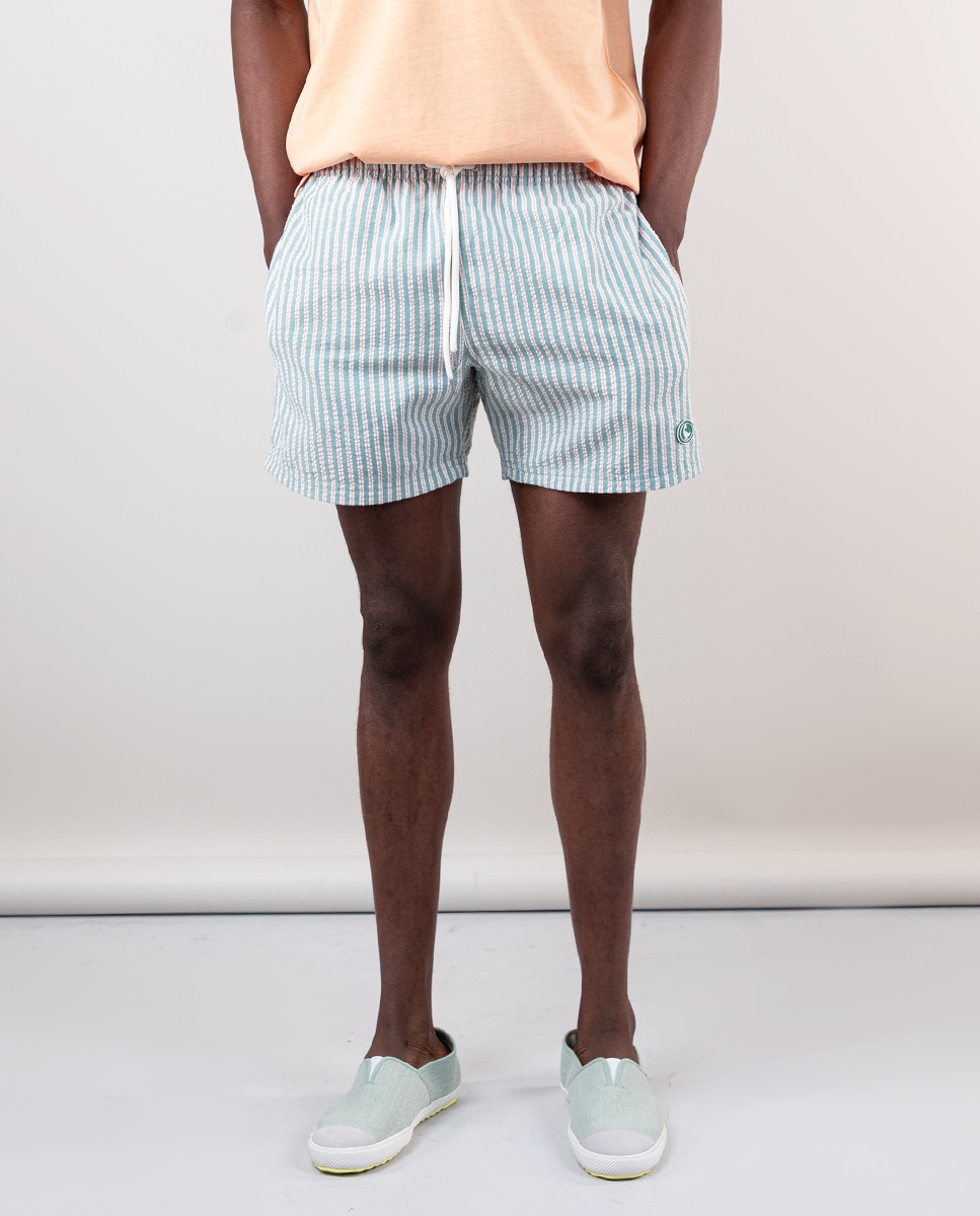 Maillot De Bain Seersucker Rayures Vert