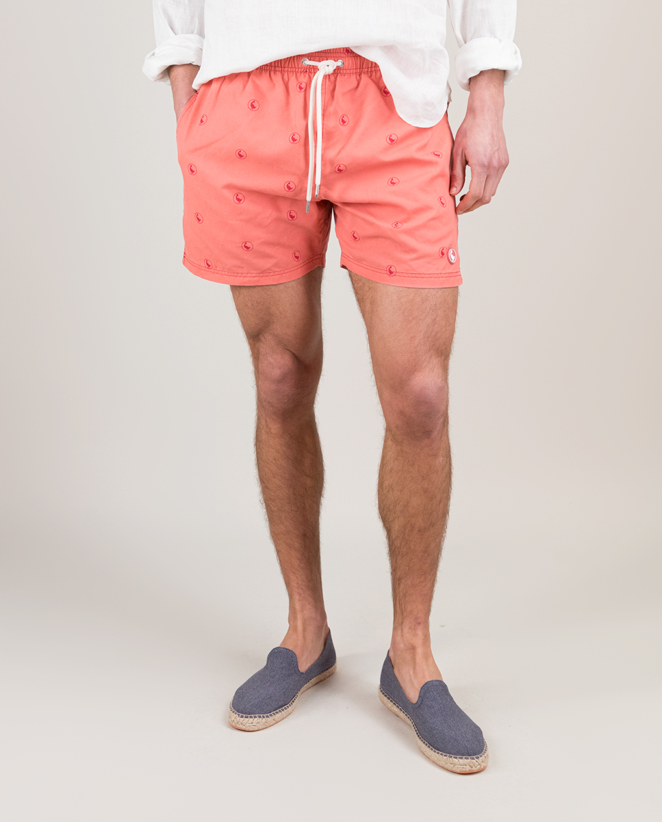 Bañador Estampado Logo Coral