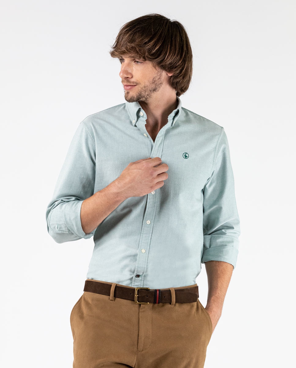 Chemise Oxford Unie Vert