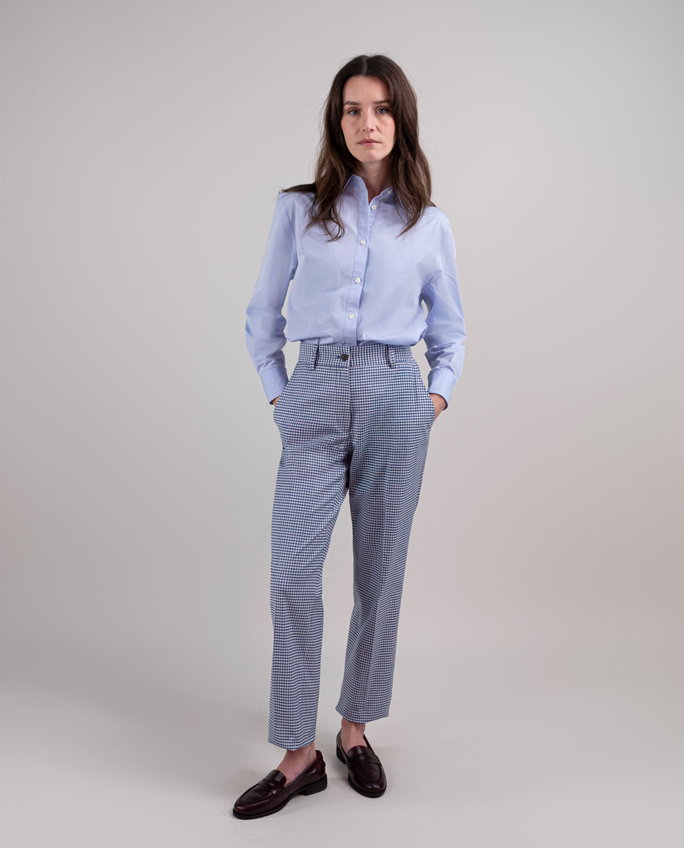 Pantalón Coordinado Cuadro Vichy Azul
