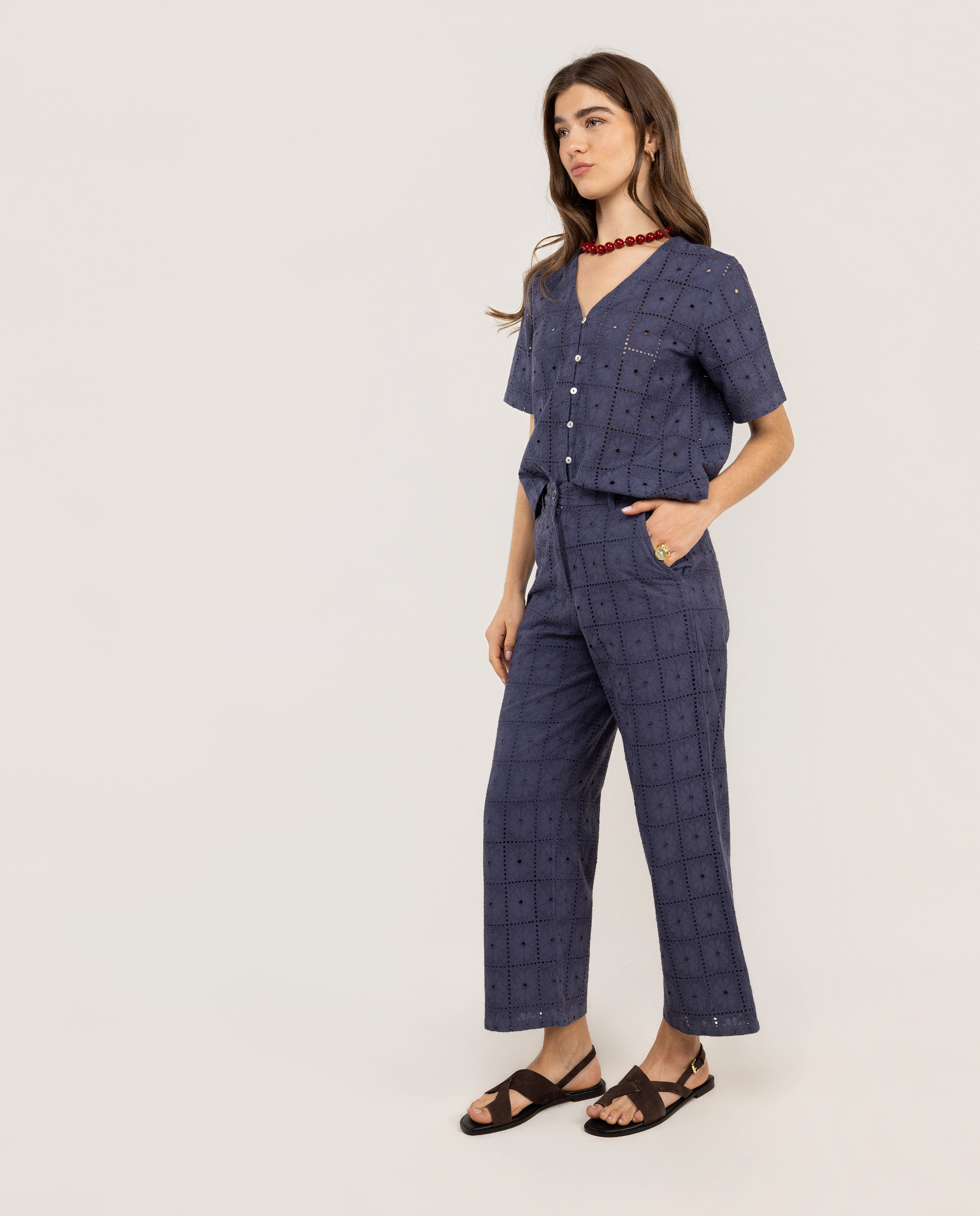 Pantalón Maren Bordados Azul