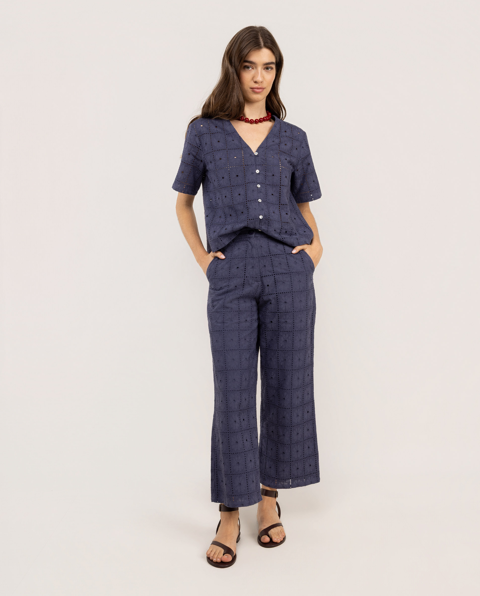 Pantalón Maren Bordados Azul