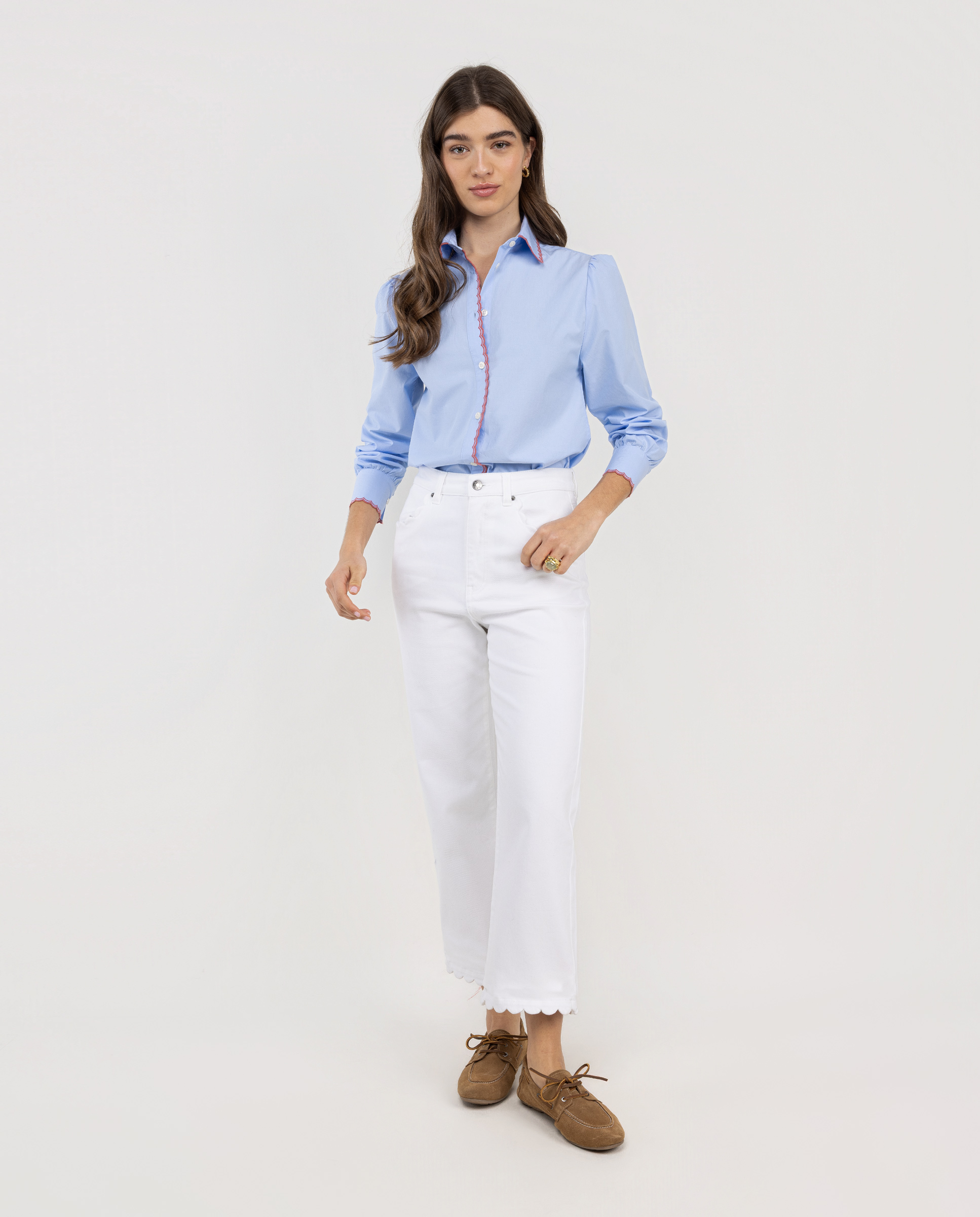 Pantalón Seline Denim Recto Blanco