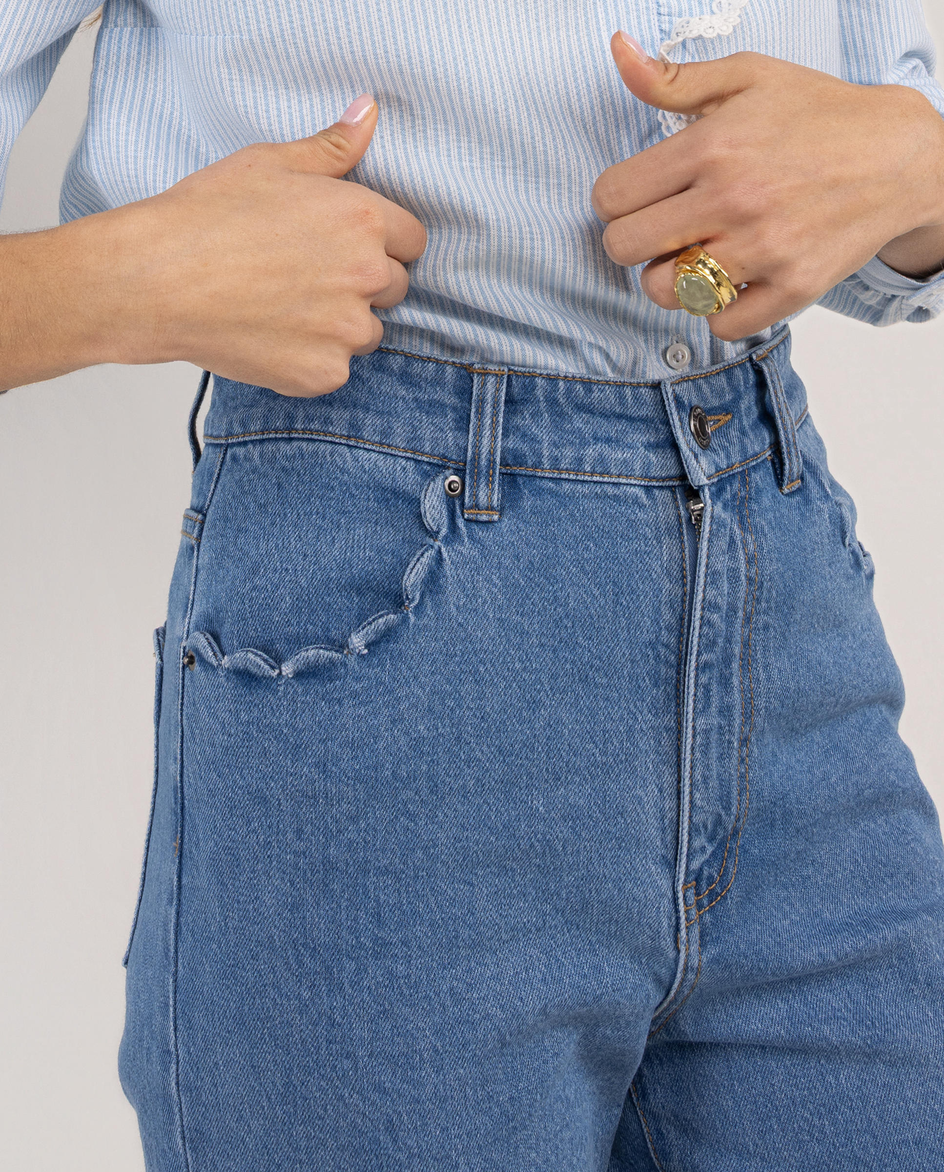 Pantalón Seline Denim Recto Azul