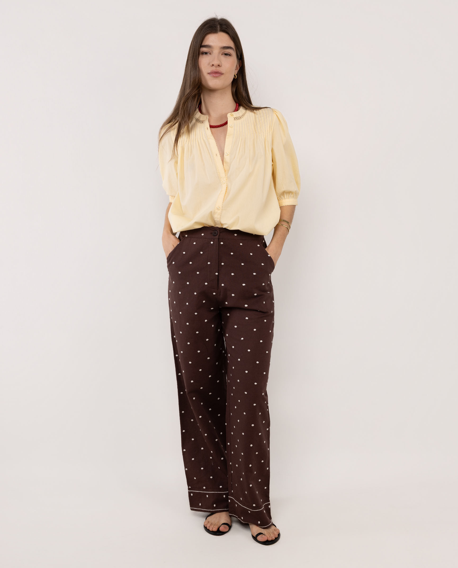 Pantalon brodé Nina