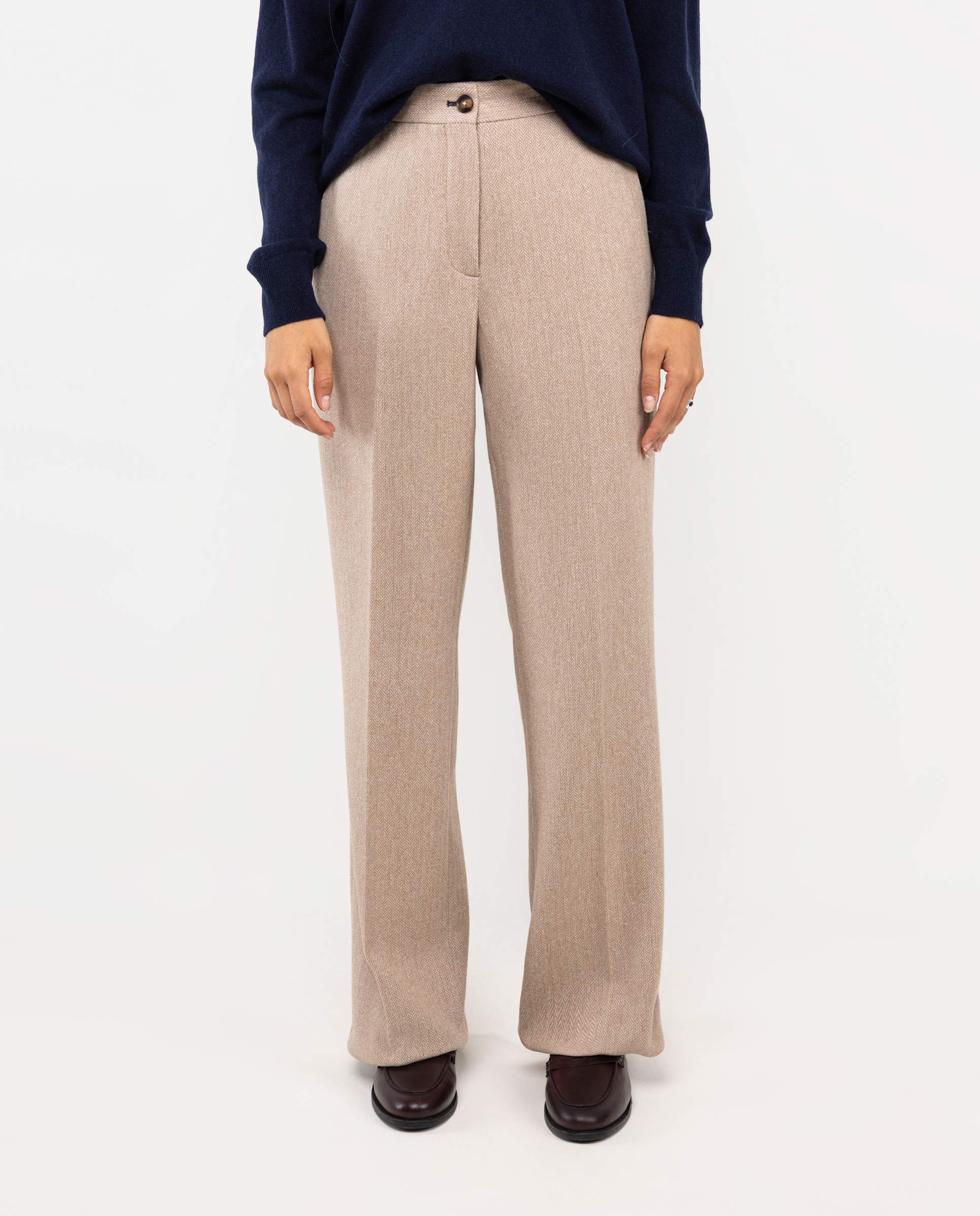 Pantalon Ensemble Chevrons Beige