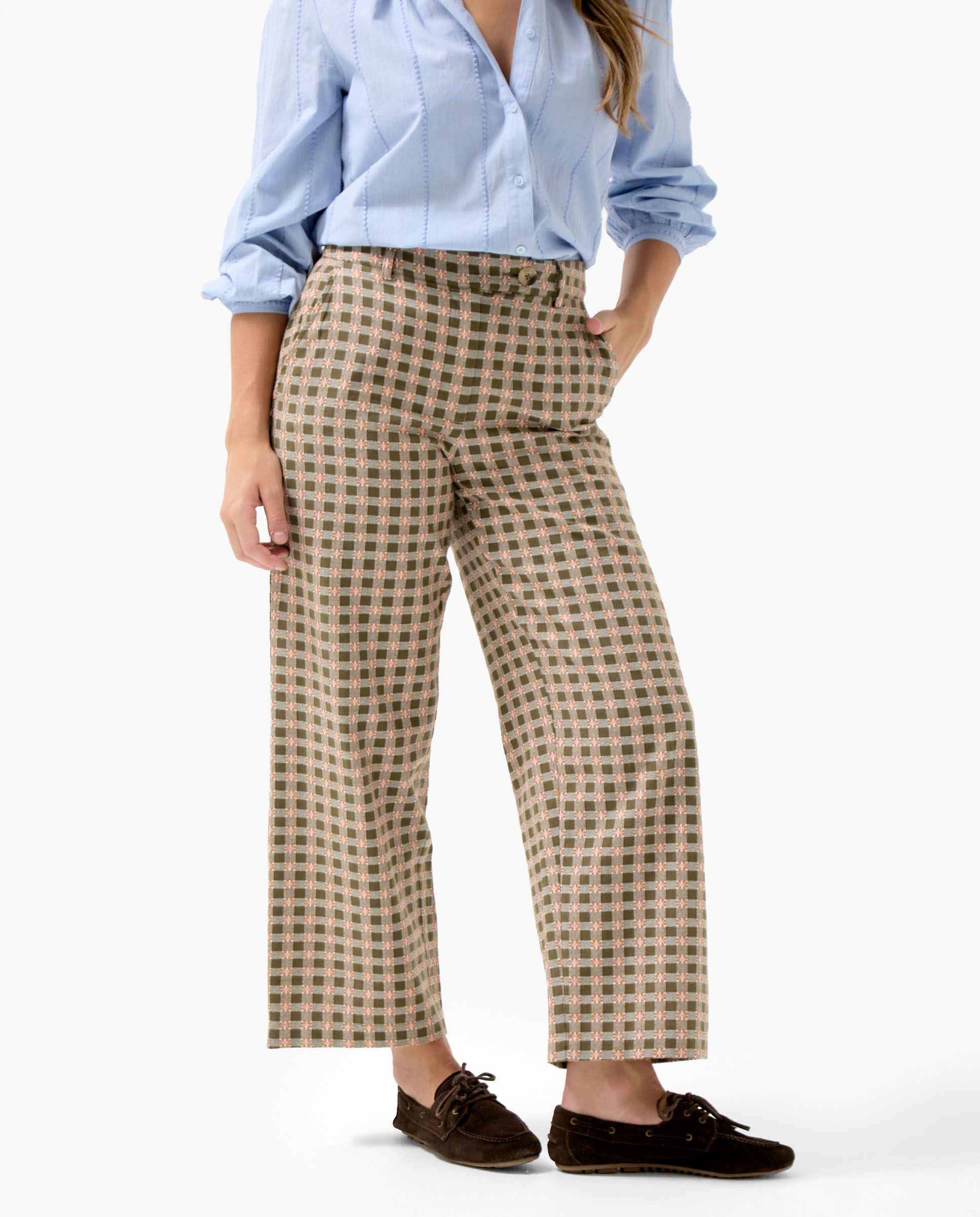 Pantalón Prisha Cuadro Verde