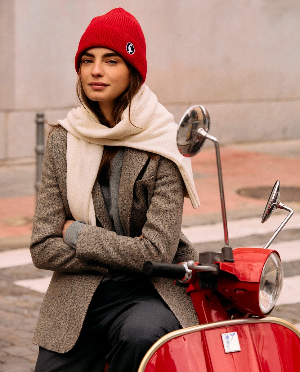 Jackett Fischgrätenmuster Wolle Grün