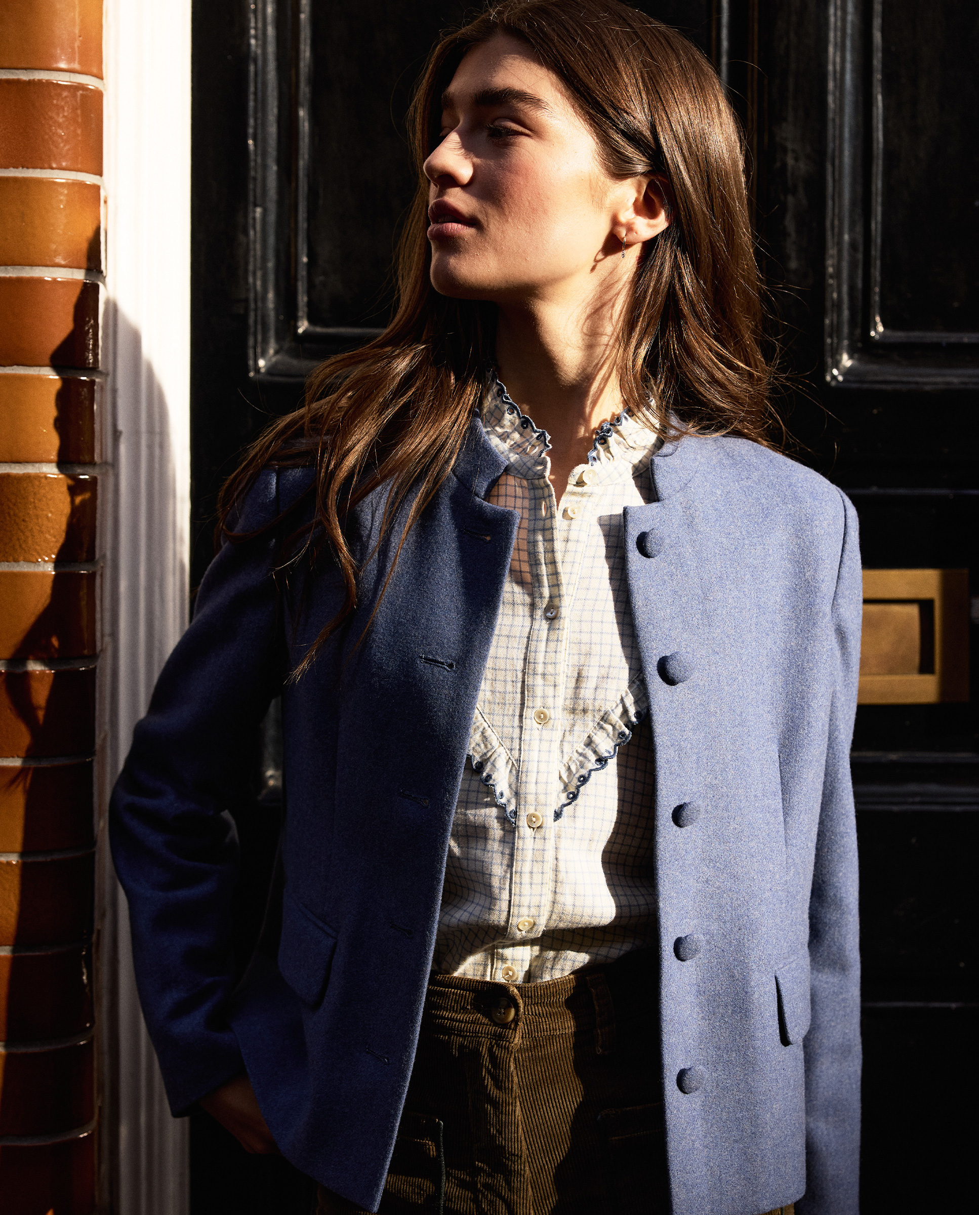 Short Blue Wool Jacket