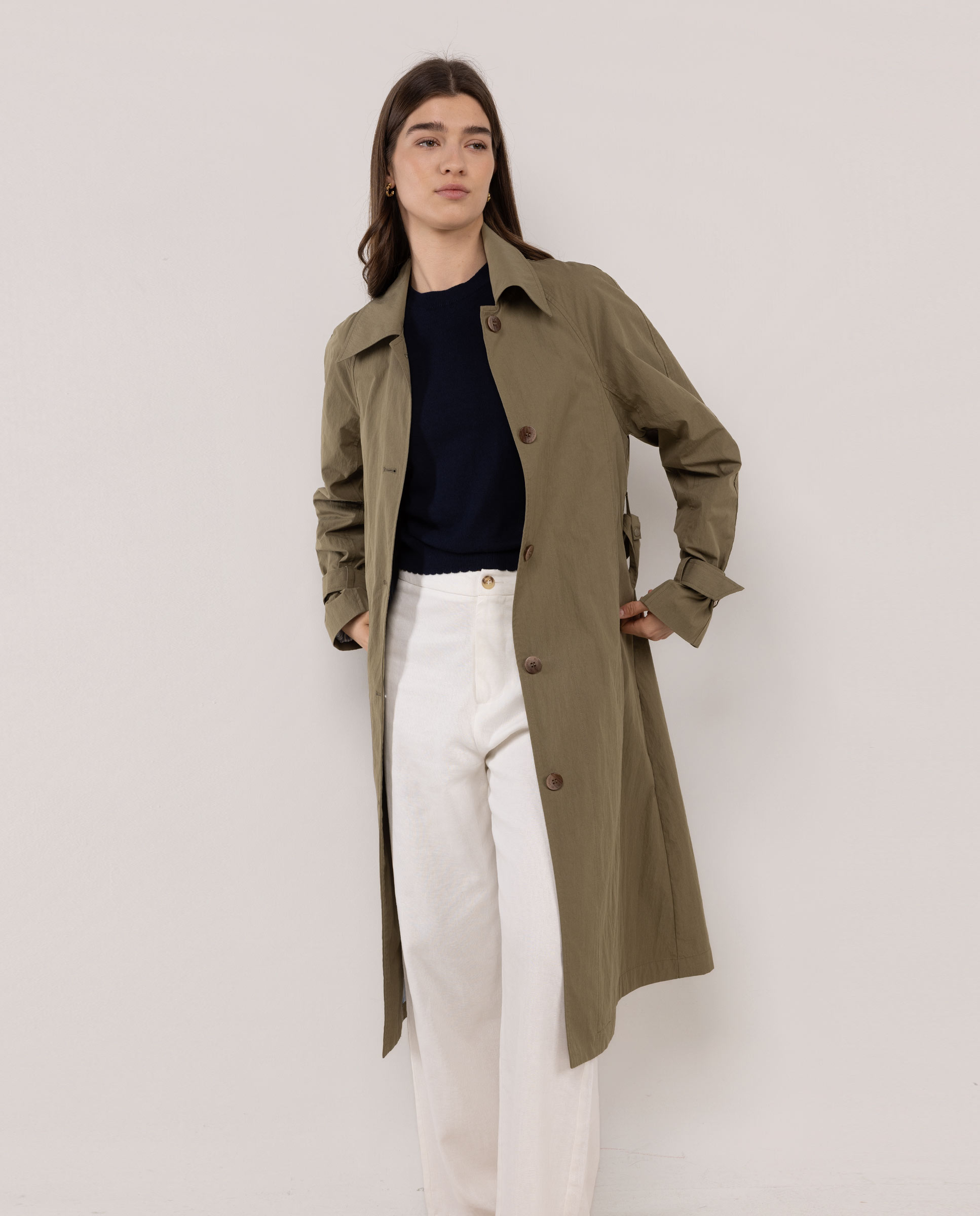 Manteau long en coton Ava