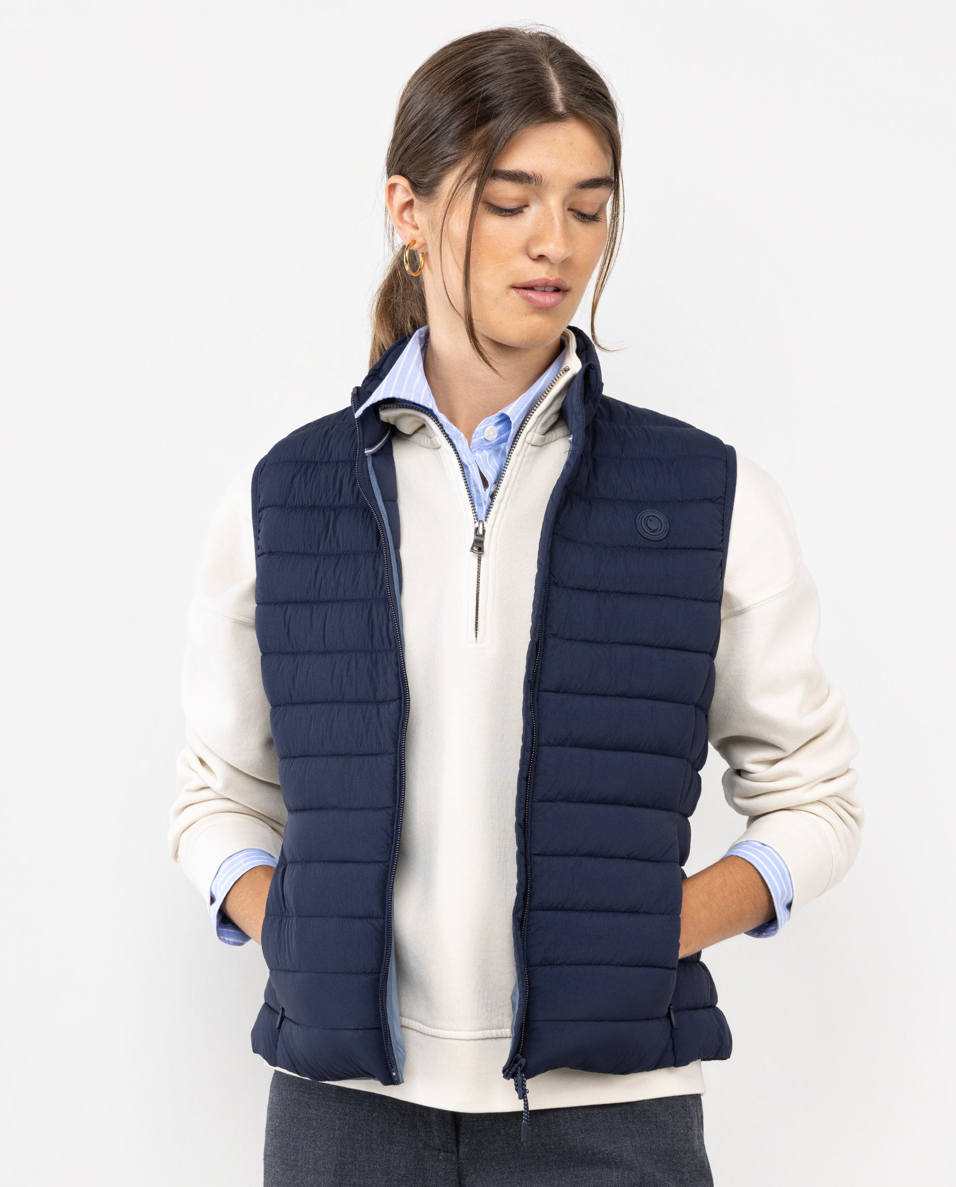 Basic Quilted Navy Vest