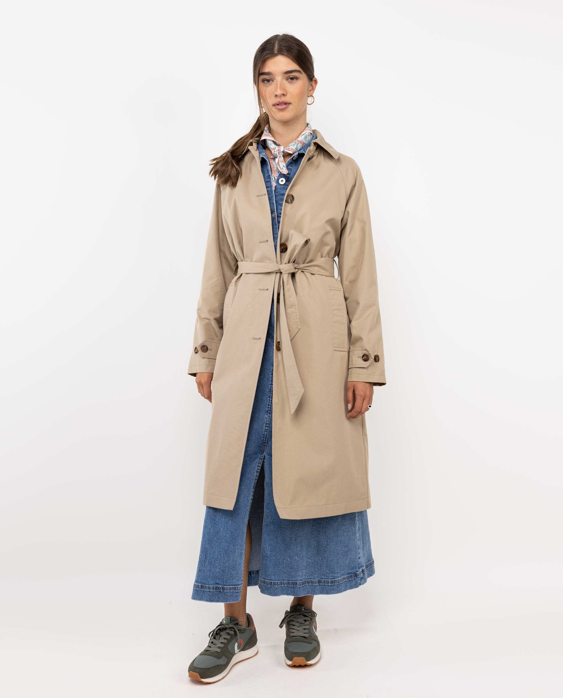 Gabardina Algodón Beige