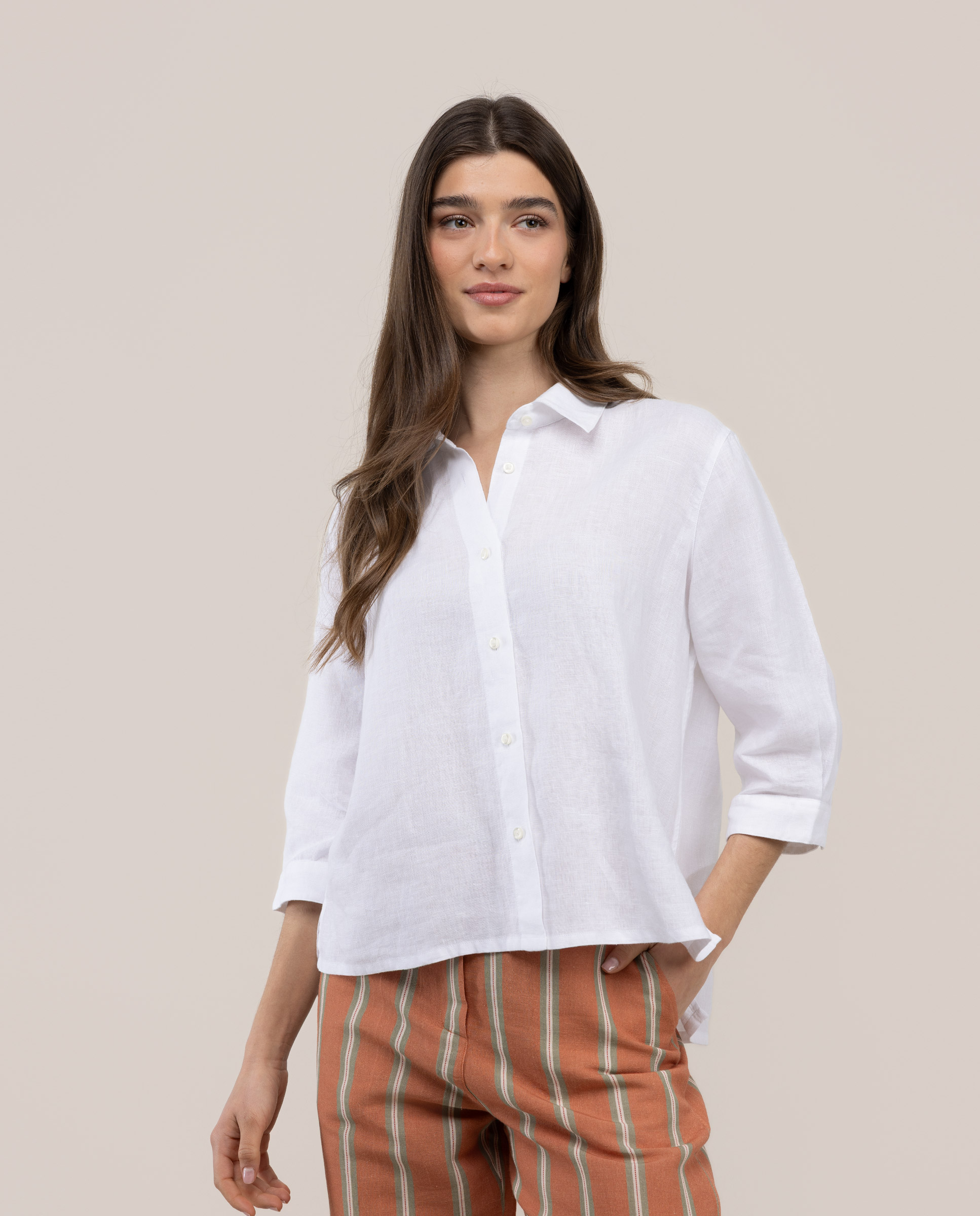 Camisa Vera Lino Blanca