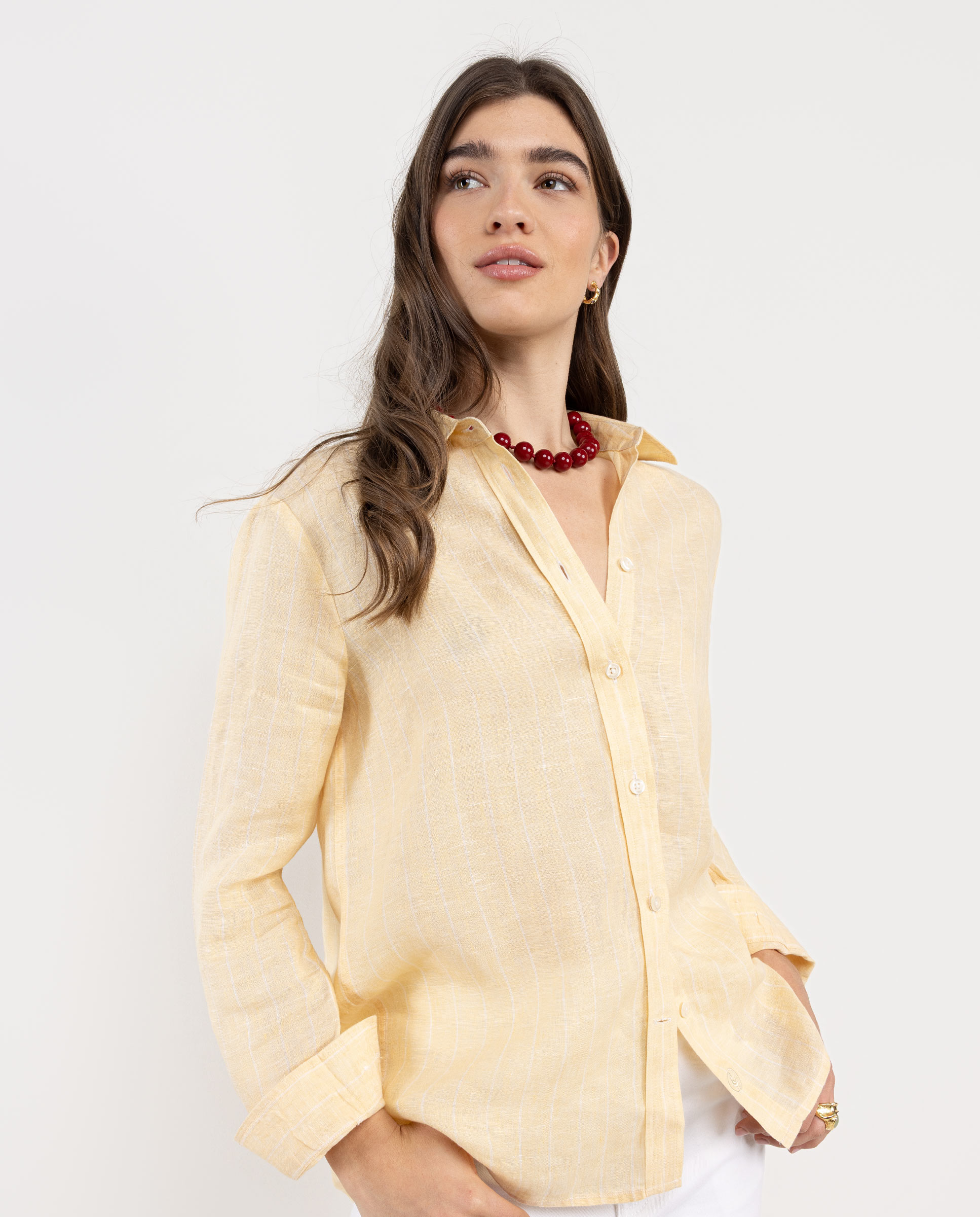 Camisa Rose Lino Amarillo