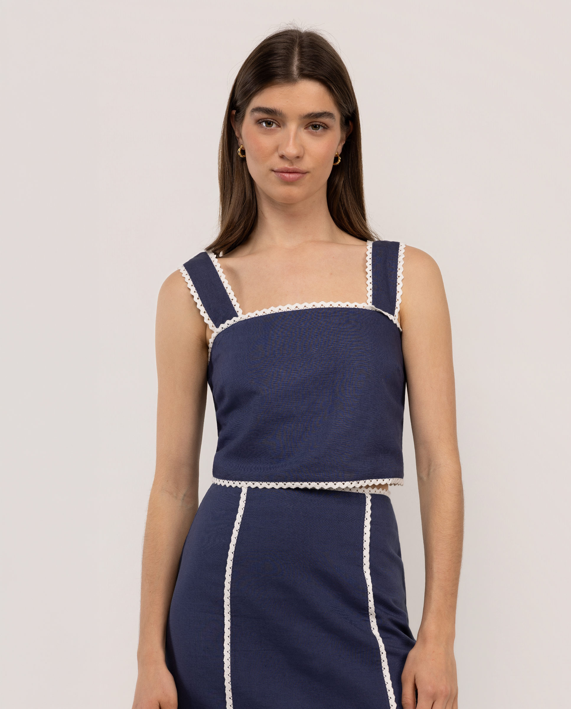 Top Juliet Botones Marino