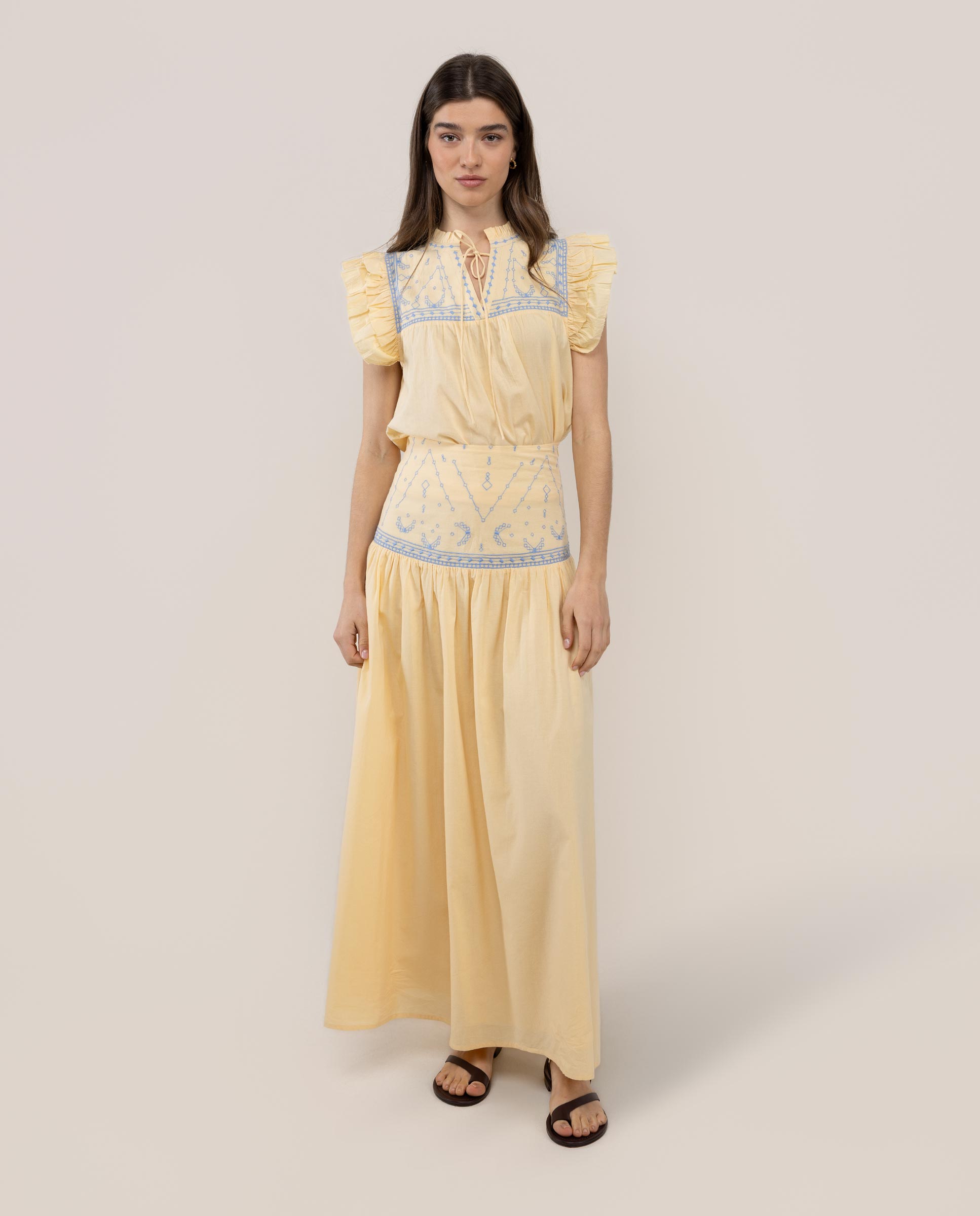 Blusa Alice Bordados Amarilla
