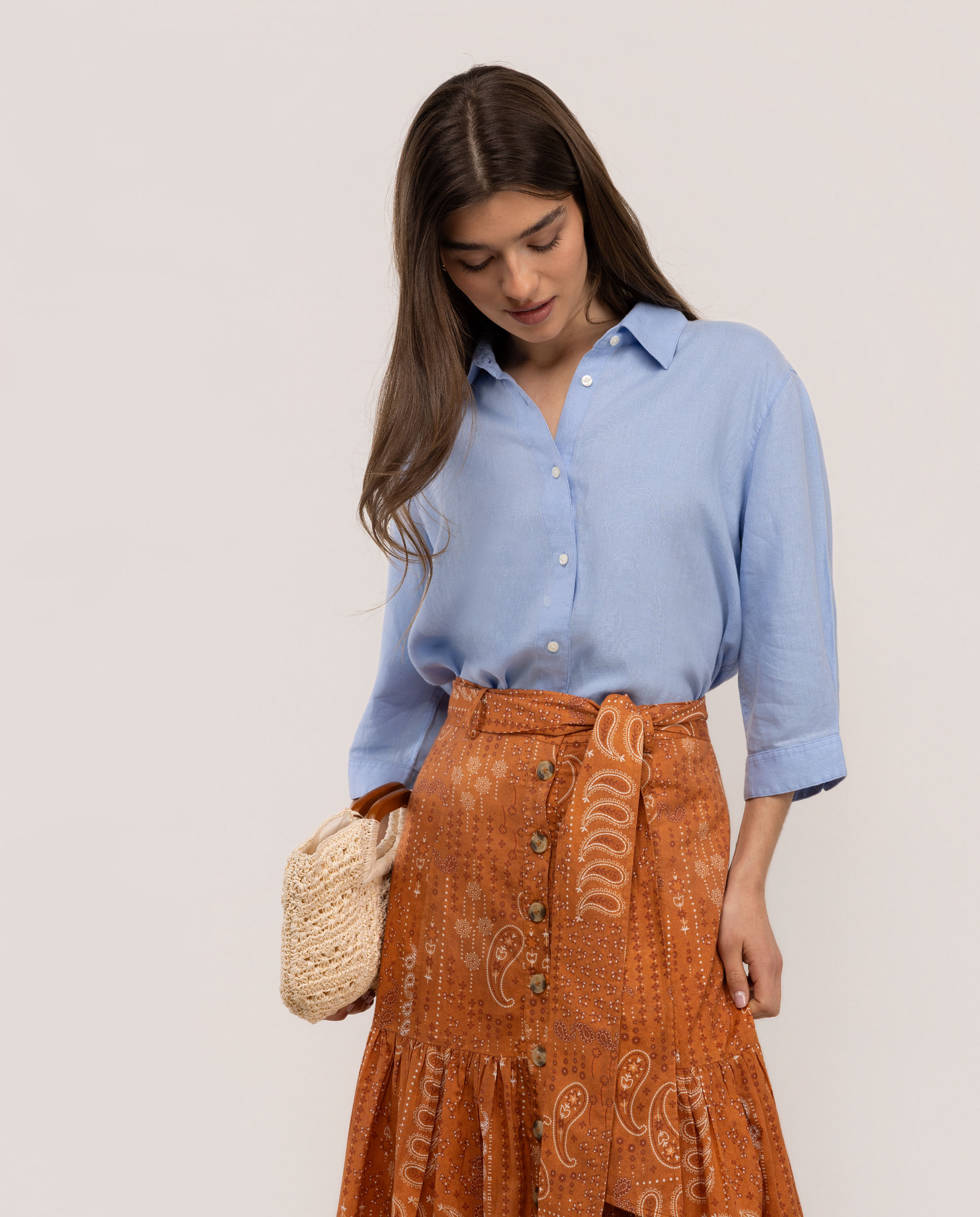 Camisa Vera Lino Azul