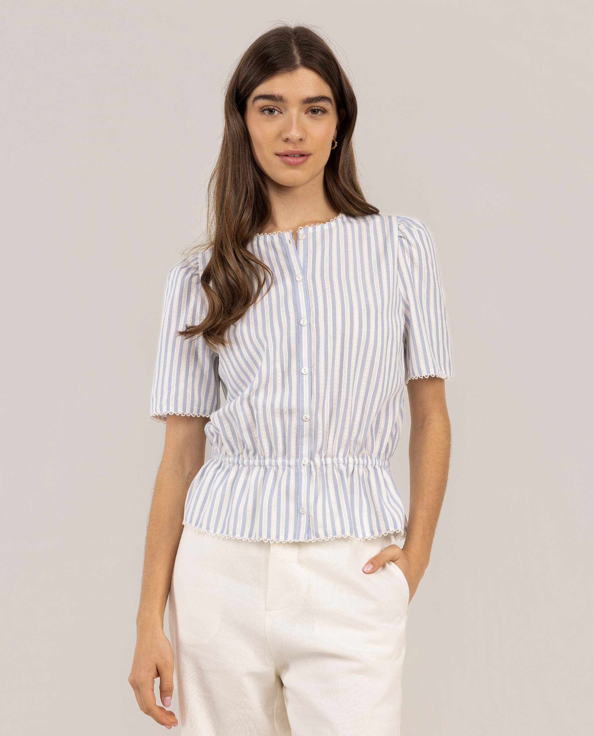 Camisa Nala com listras azuis
