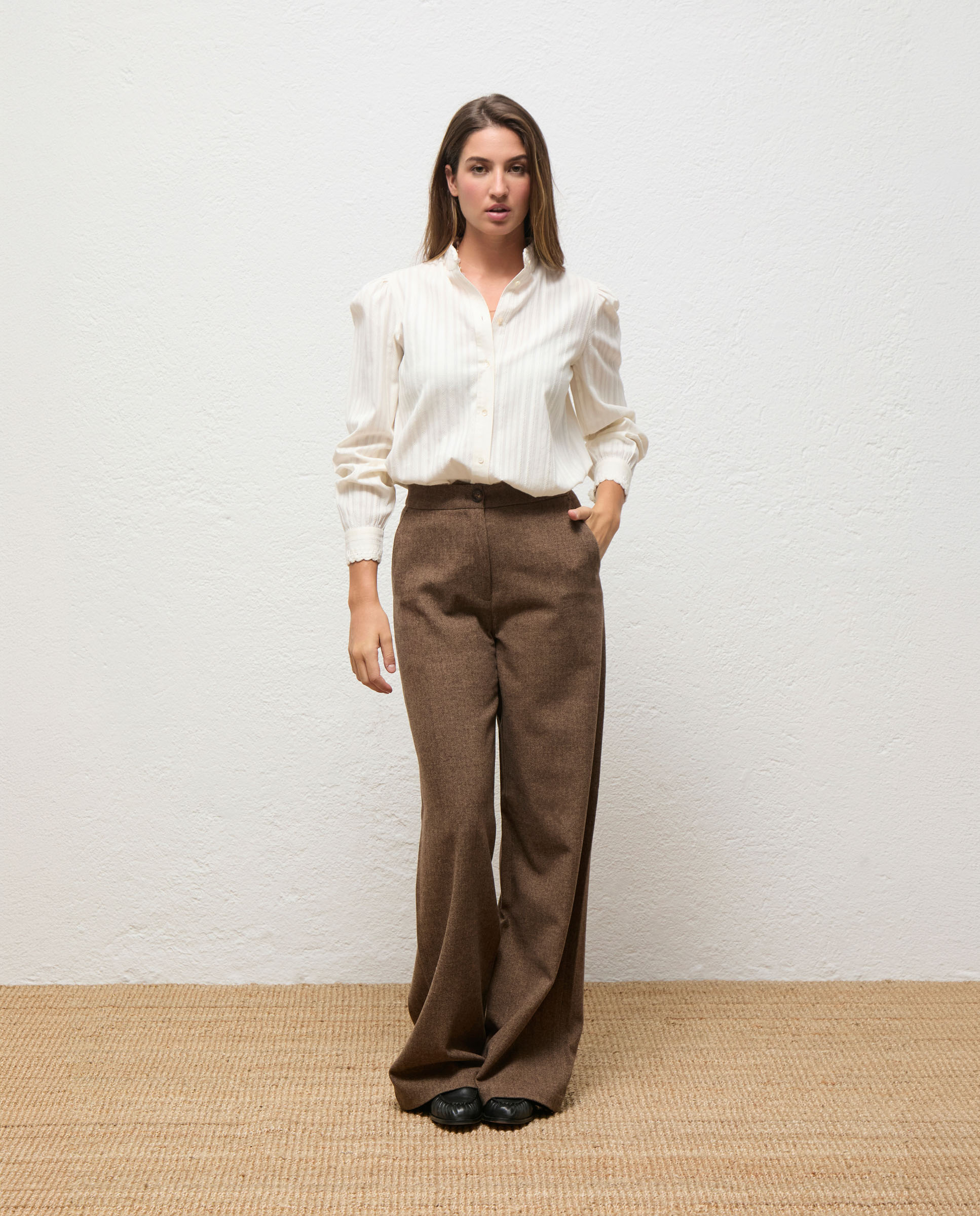 Camisa Matilda Crochet Crudo