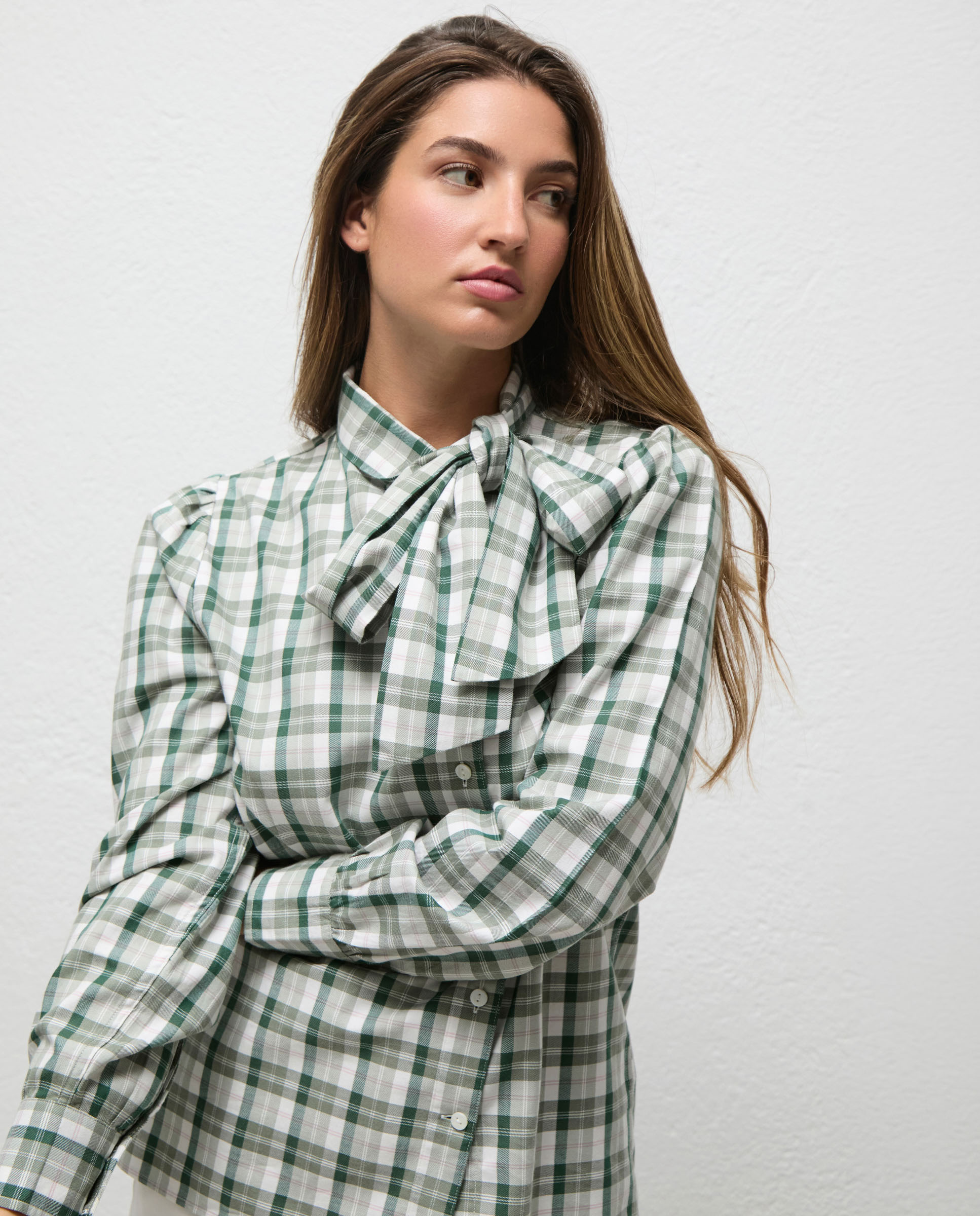 Federica Plaid Shirt Green