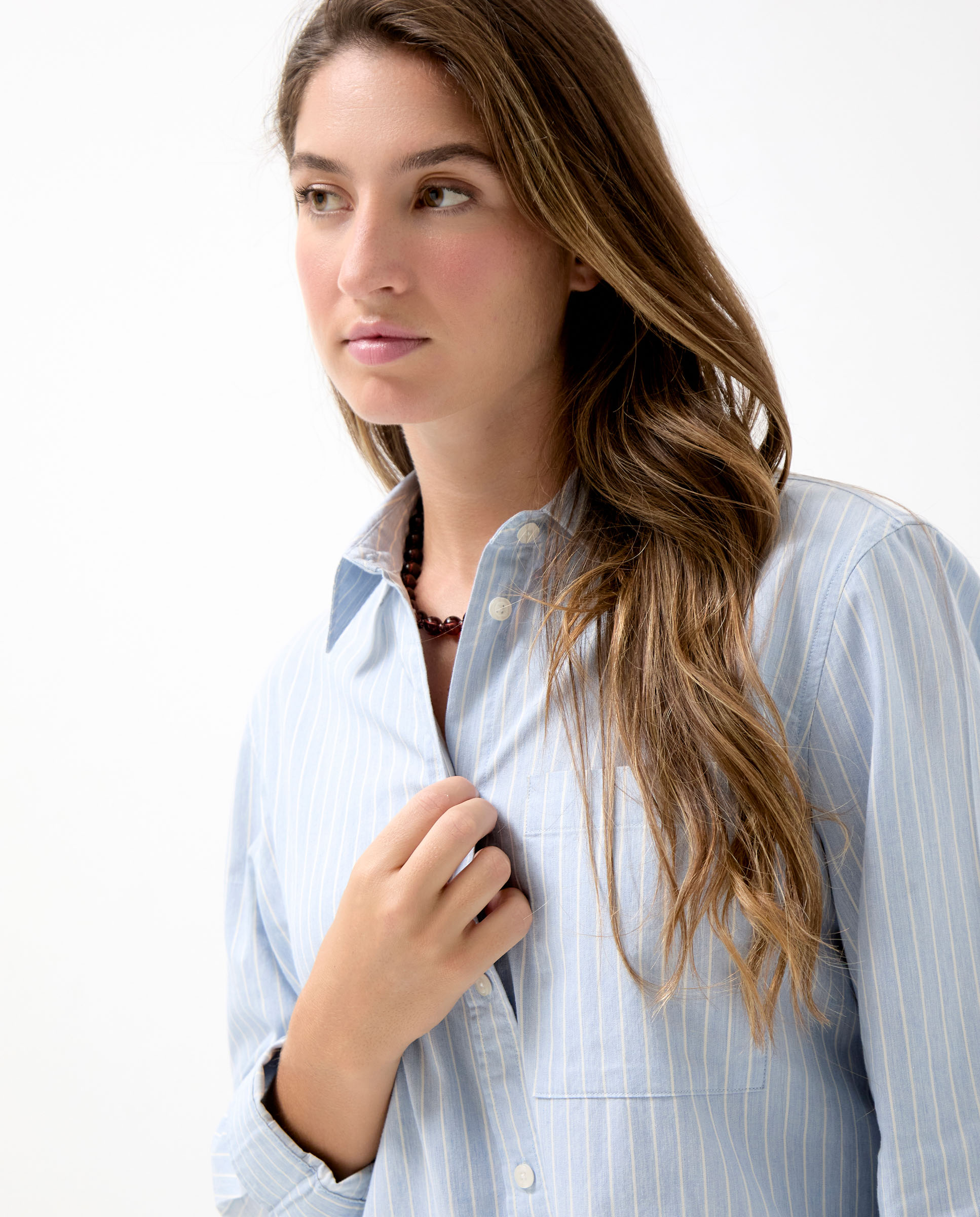 Claire Shirt Cotton Stripes Blue