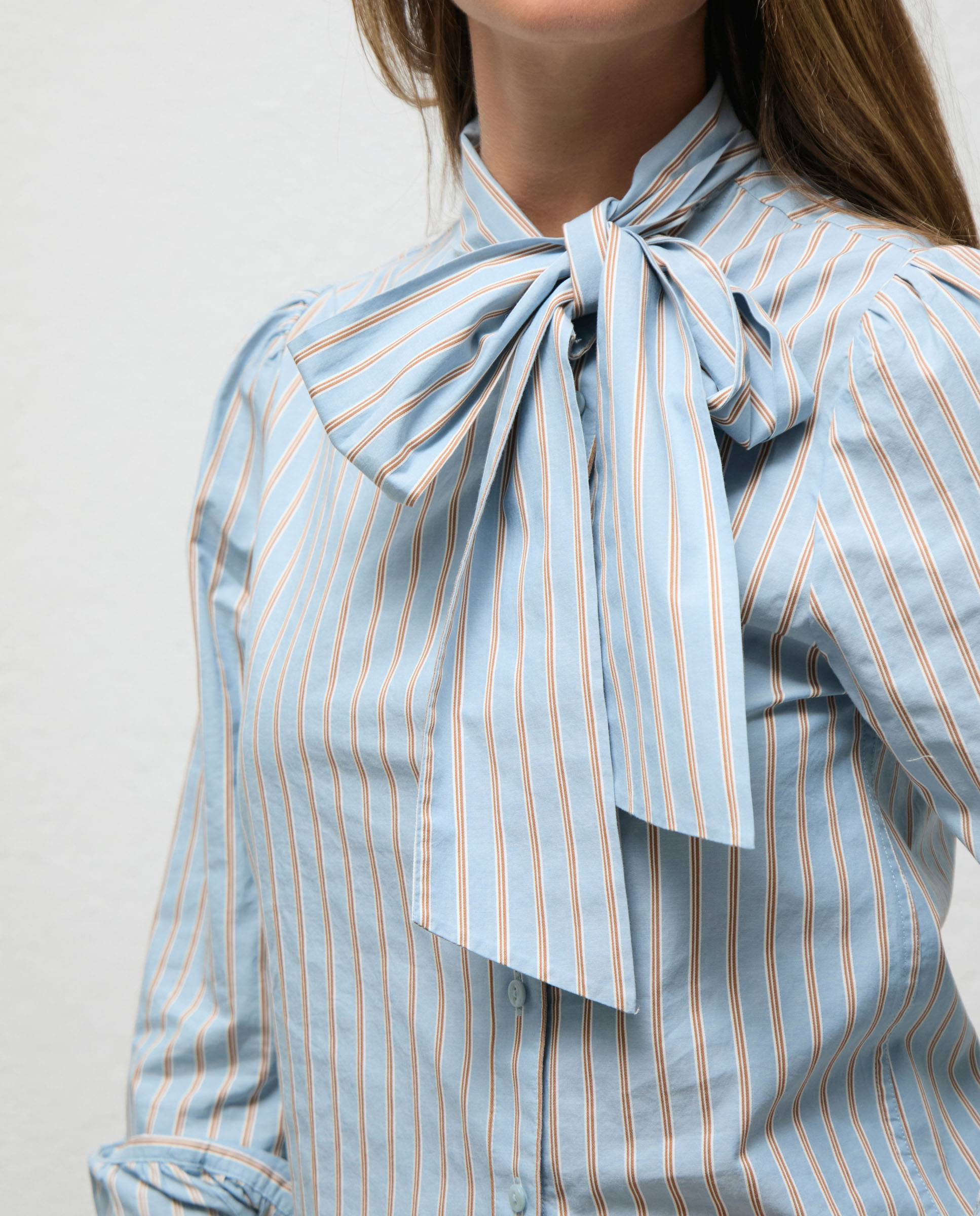 Federica Lazada Shirt with Blue Stripes