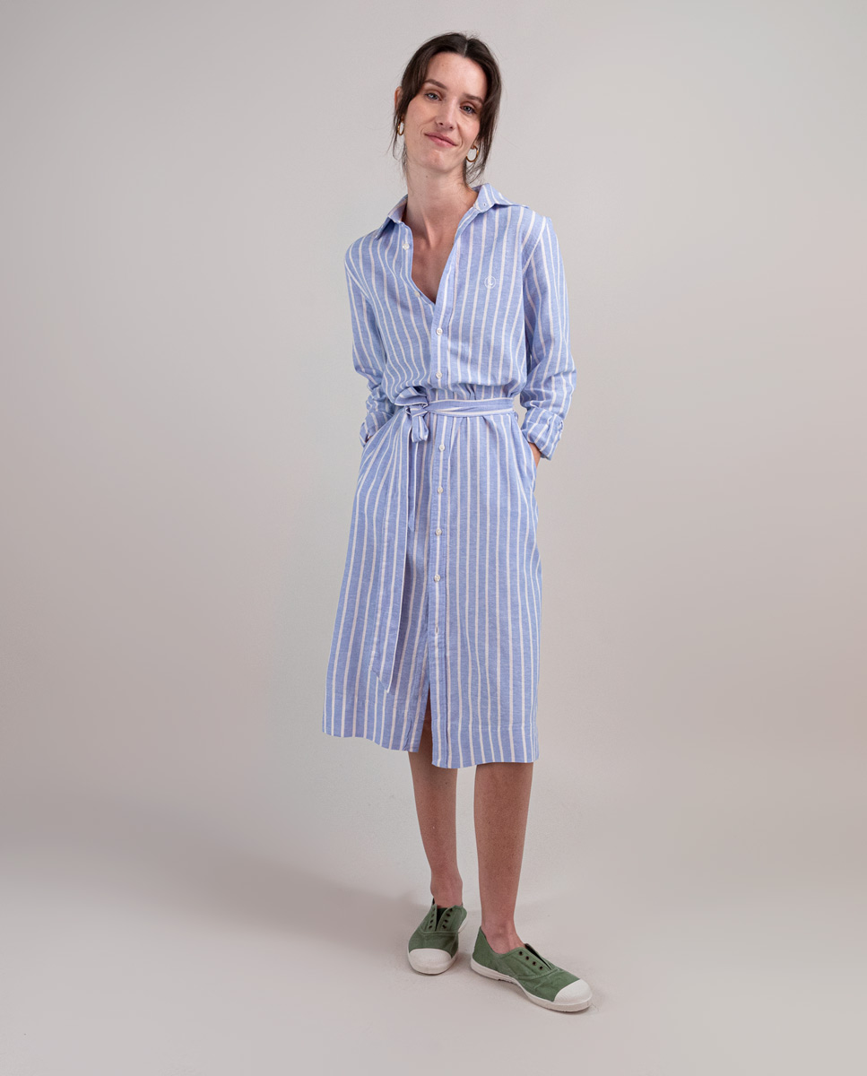 Vestido Camisero Butcher Celeste
