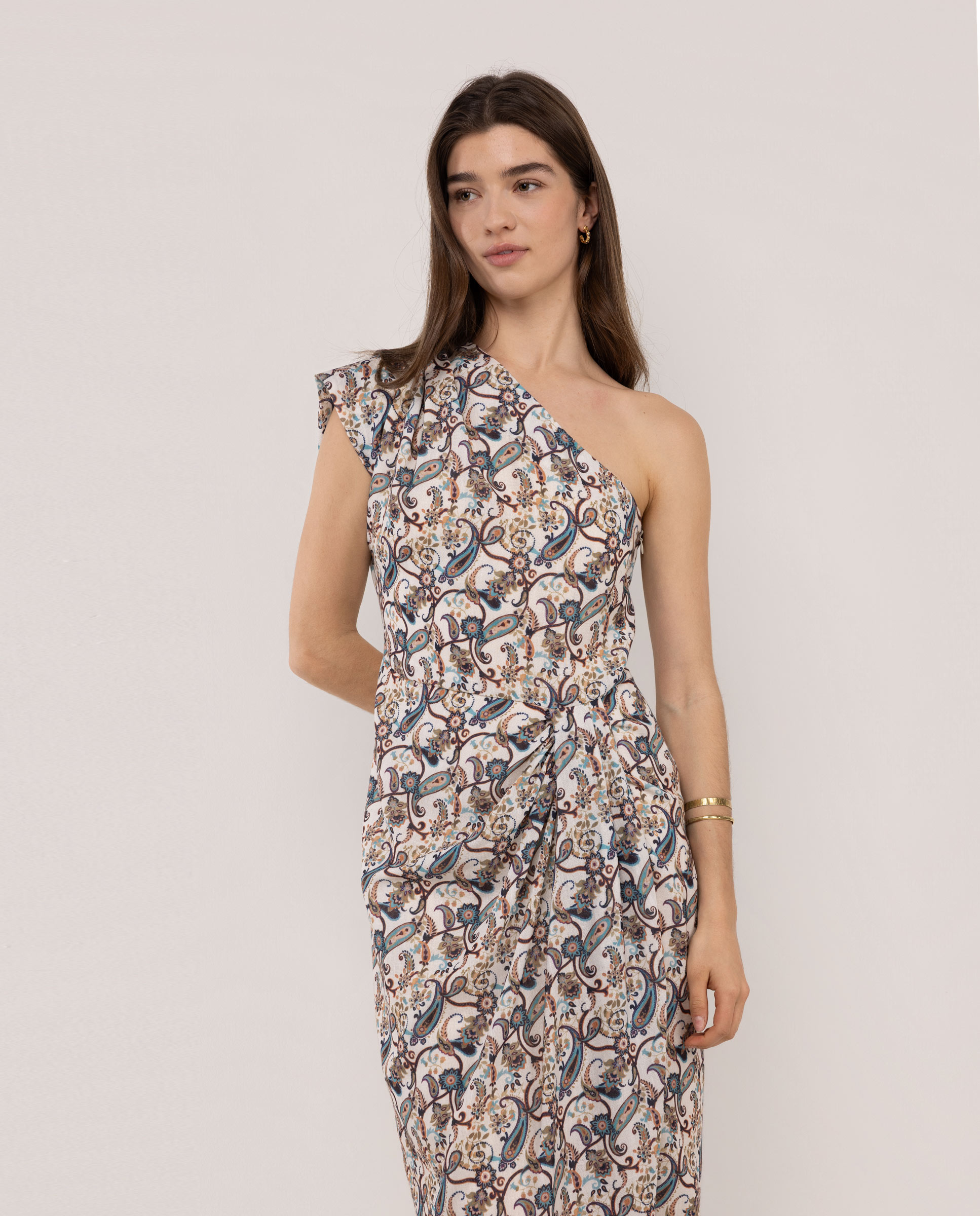Vestido Colette Estampado Crudo