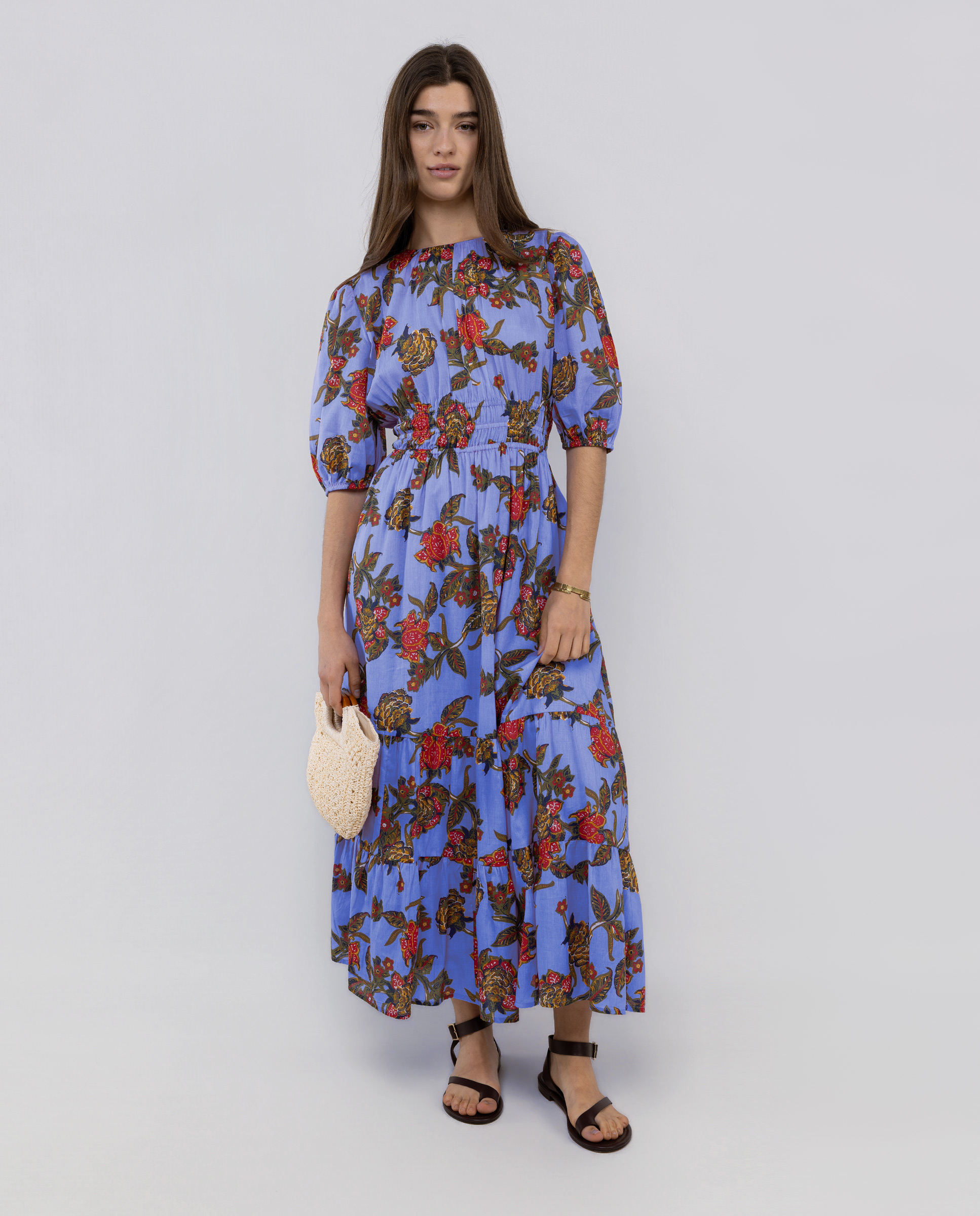 Vestido Ruby Estampado Flores Azul