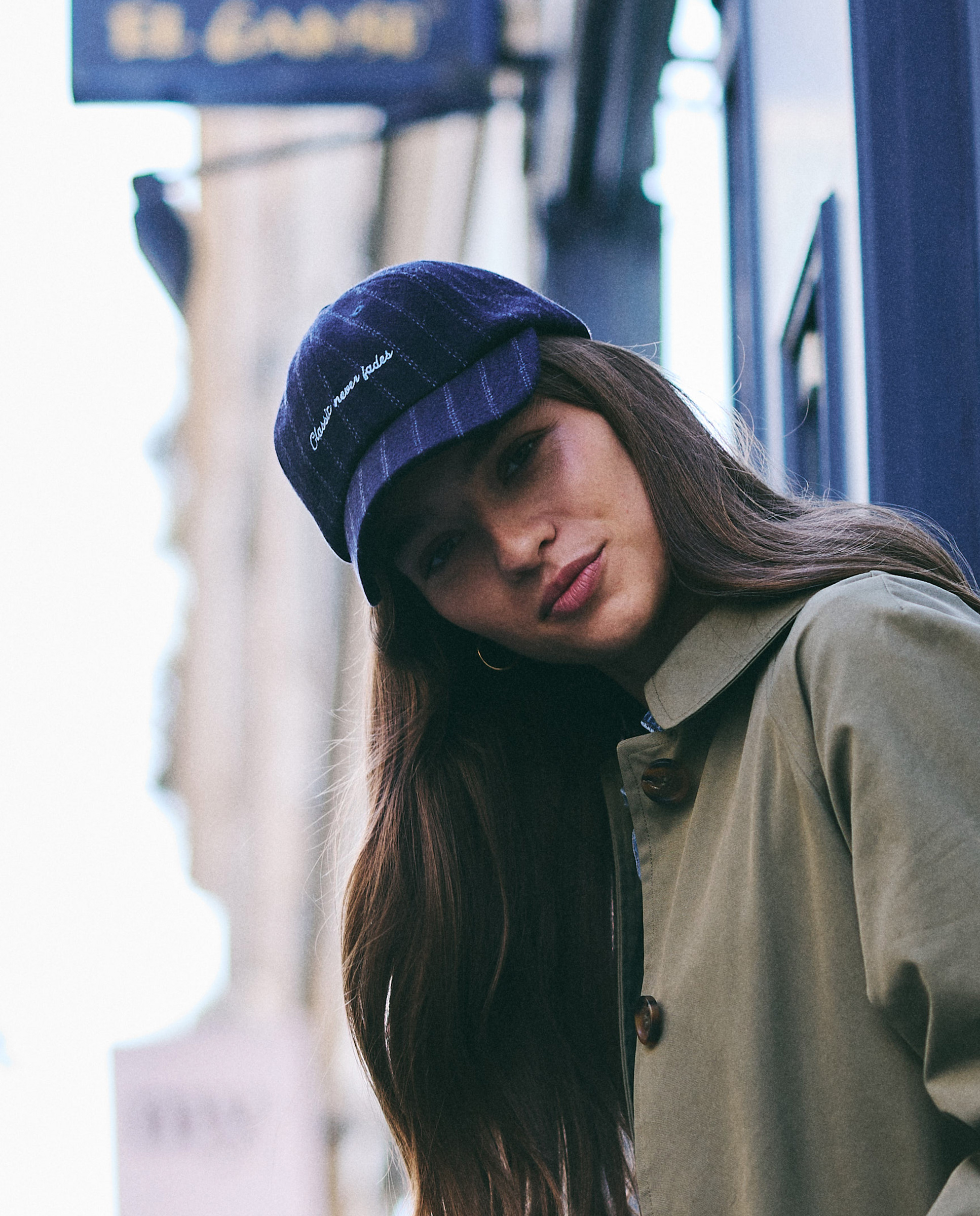 Mütze Nadelstreifen Marineblau