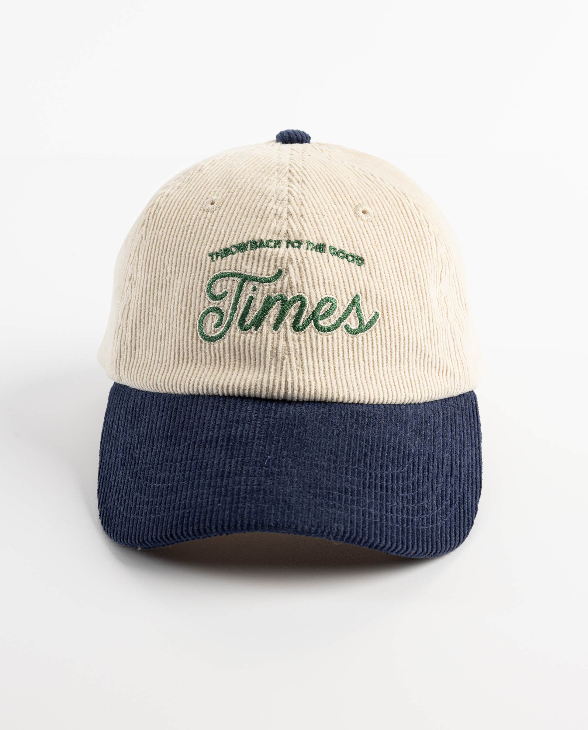 Mütze Cord Kontraste Bestickt