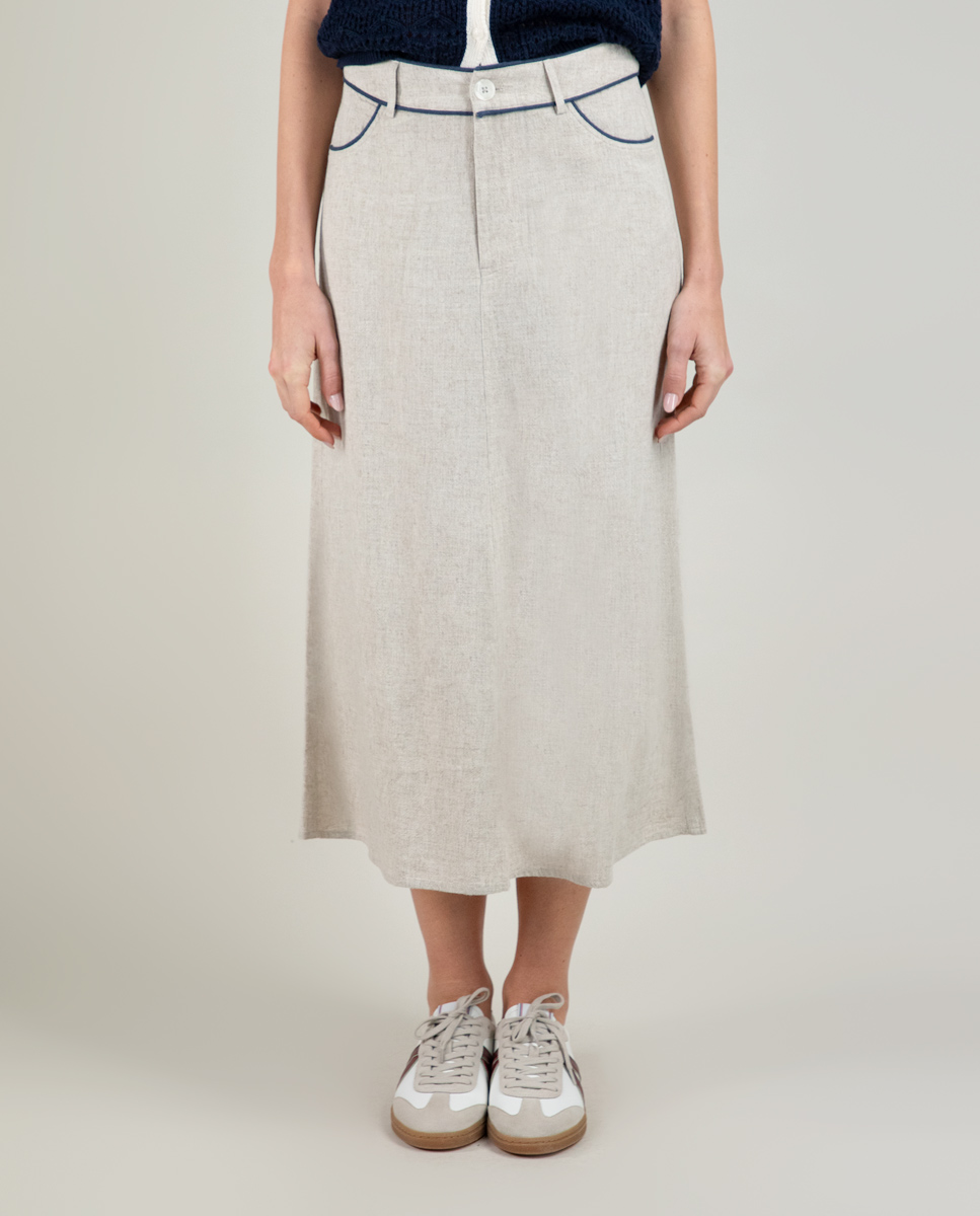 Falda Lino Crudo