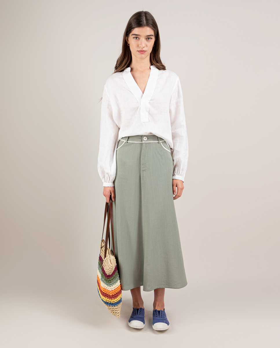 Falda Lino Verde
