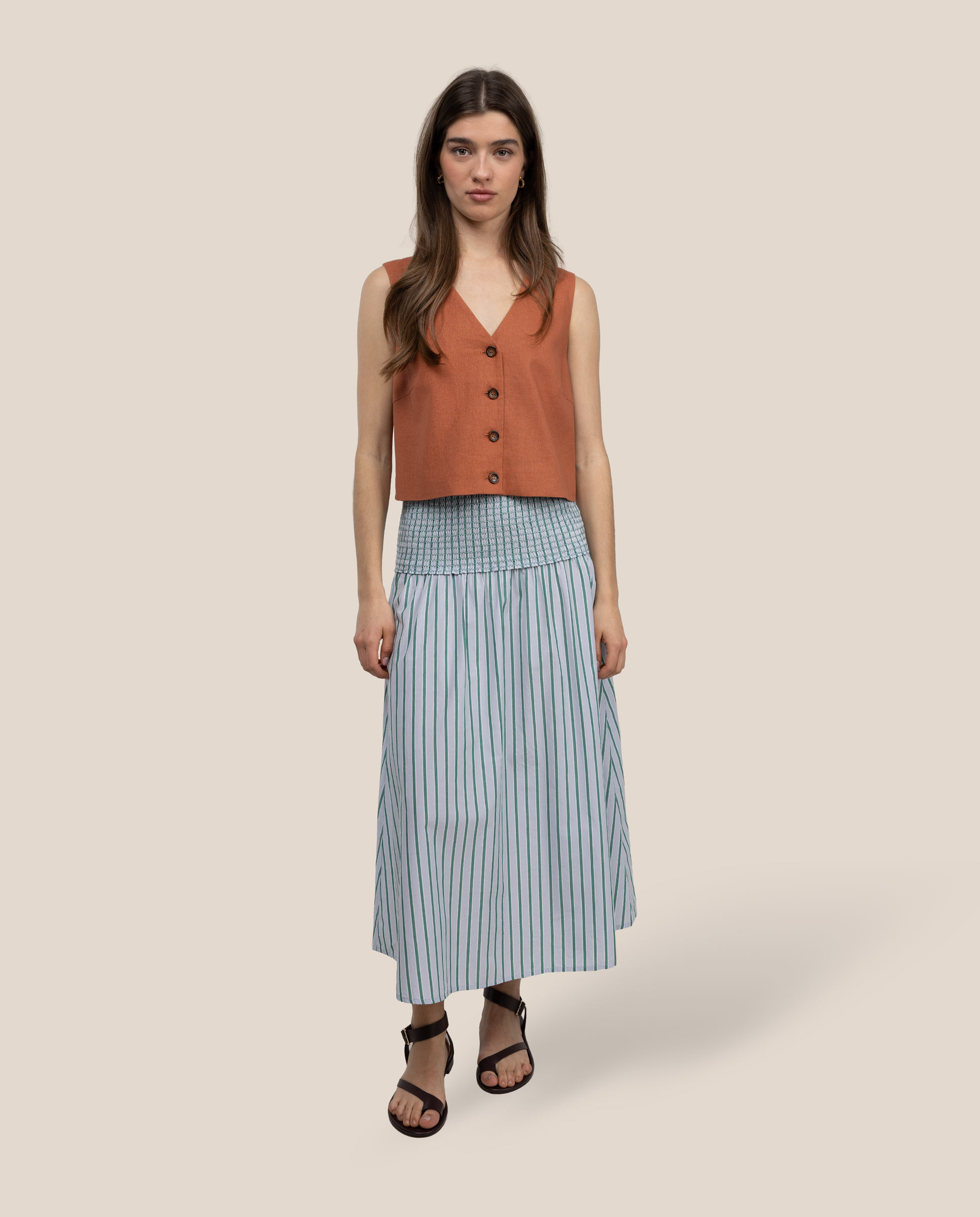 Falda Selena Midi Rayas