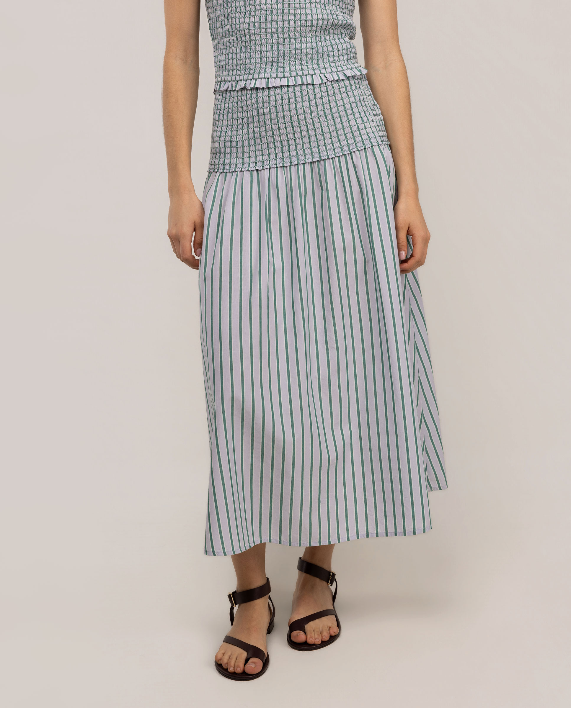 Saia midi listrada Selena